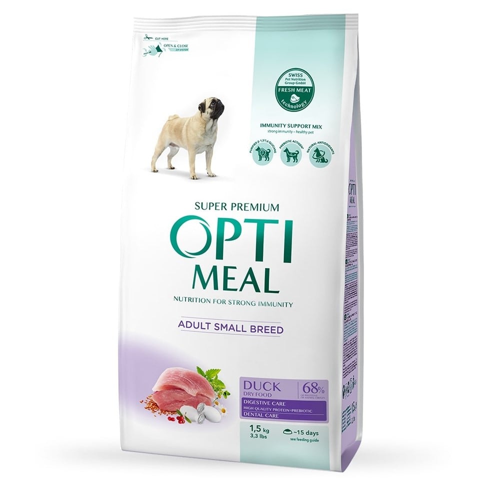 Сухий корм для дорослих собак малих порід Optimeal, качка, 1,5 кг (B1721501) - фото 1