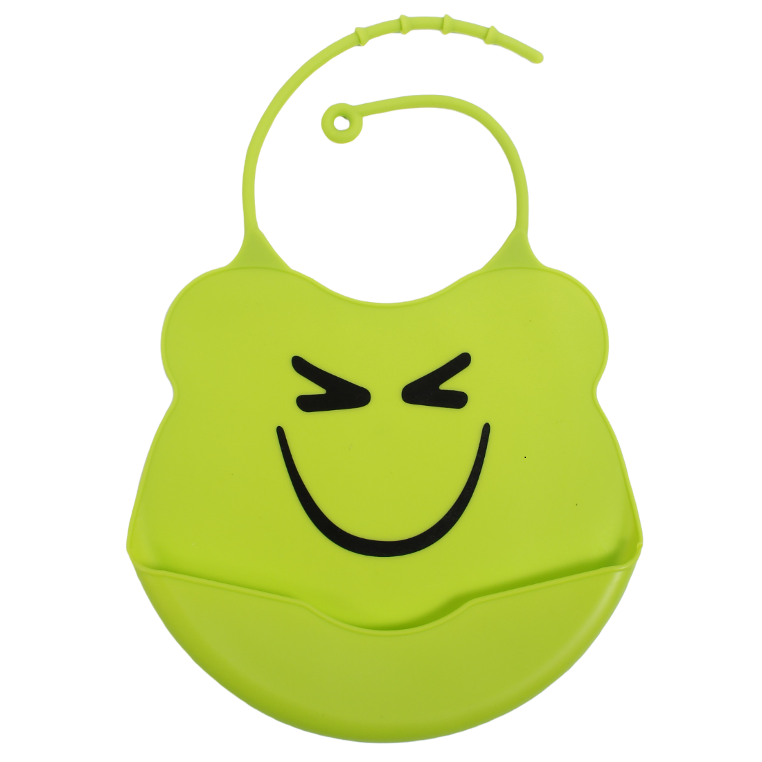 Слюнявчик-нагрудник Lindo, силиконовый, на застежке, зеленый (Ф 933) - фото 1