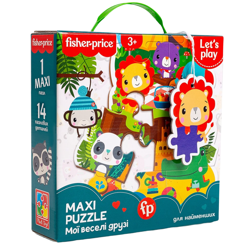 Пазлы Vladi Toys Fisher- Price Maxi Puzzle Мои веселые друзья, 14 элементов (VT1711-10) - фото 1
