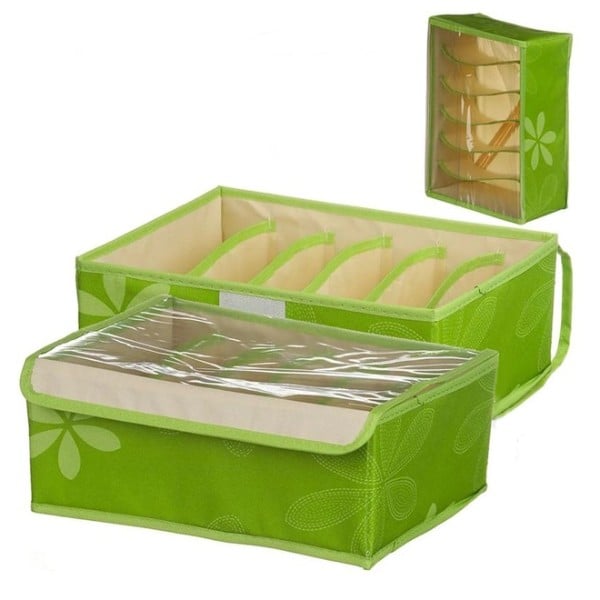 Коробка-органайзер для белья Stenson 30х23х11 см зеленая (25773) - фото 4