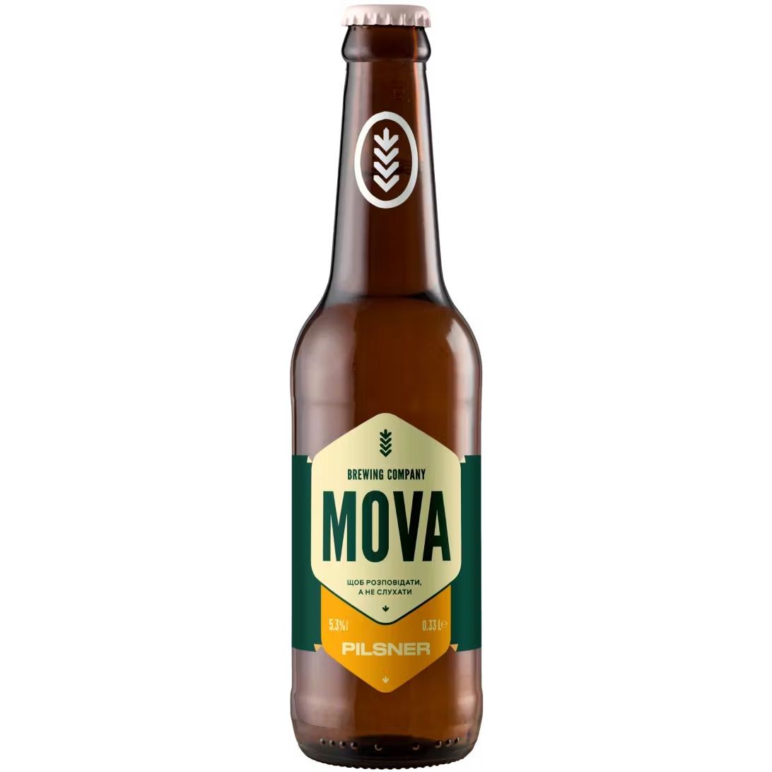 Пиво MOVA Pilsner, светлое, нефильтрованное, 5,3%, 0,33 л - фото 1