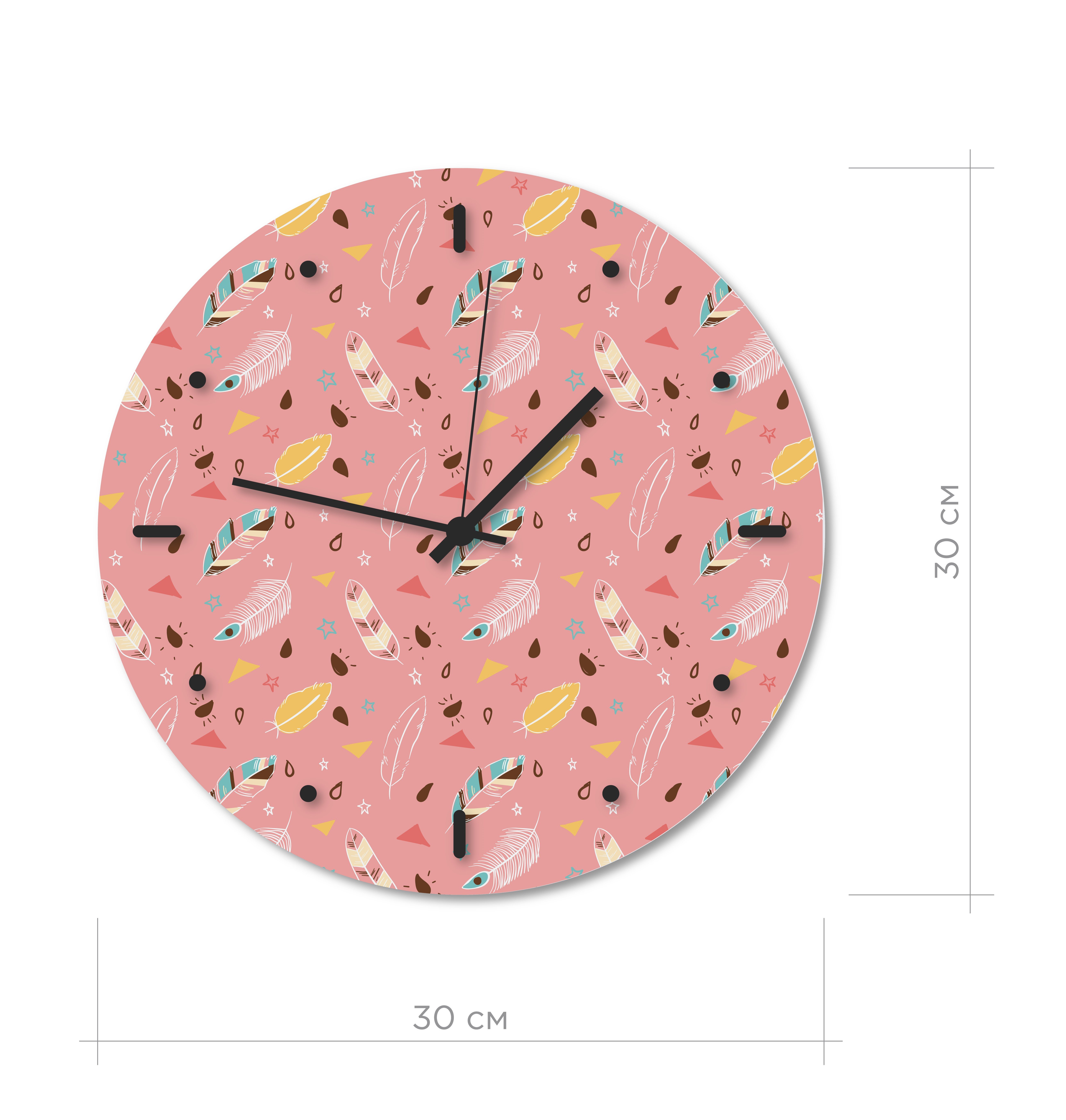 Настінний годинник Art-Life Collection, 30x30 см, рожевий, (1 Pvh 7 30x30) - фото 1