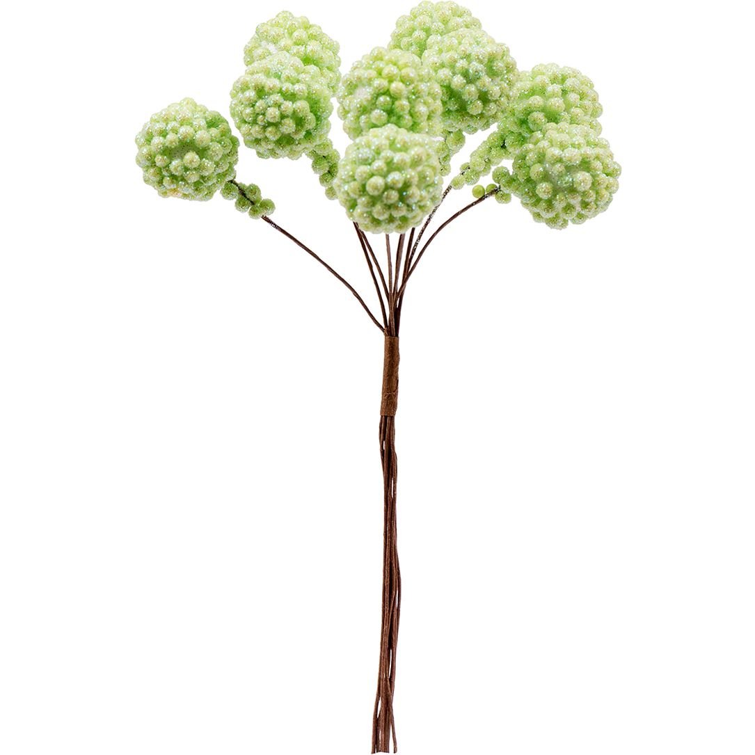 Декоративные шарики мимозы Yes! Fun на стебле 1.6 см зеленые 9 шт. (974163) - фото 1