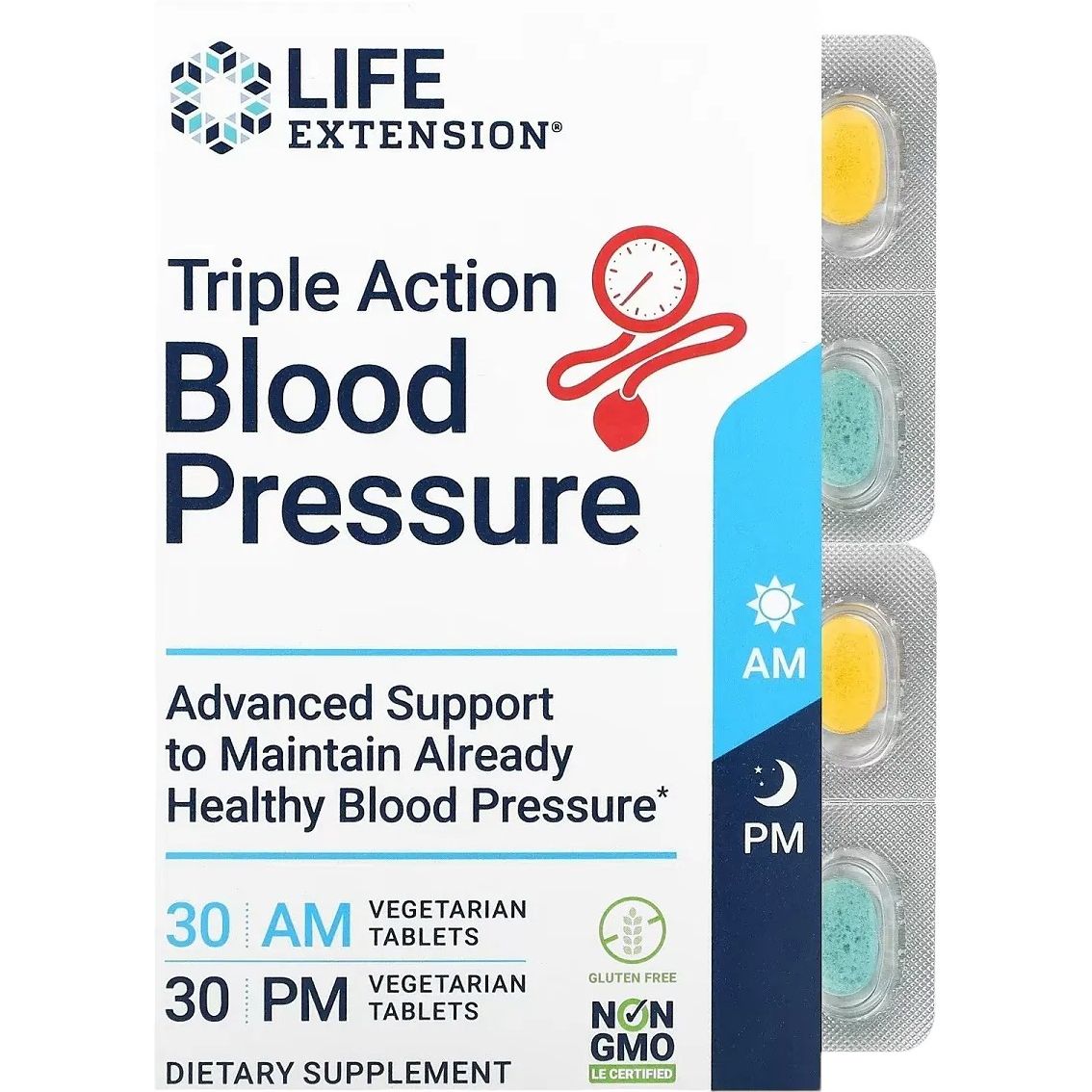 Захист артеріального тиску потрійної дії Life Extension Triple Action Blood Pressure 2 упаковки по 30 вегетаріанських таблеток - фото 1