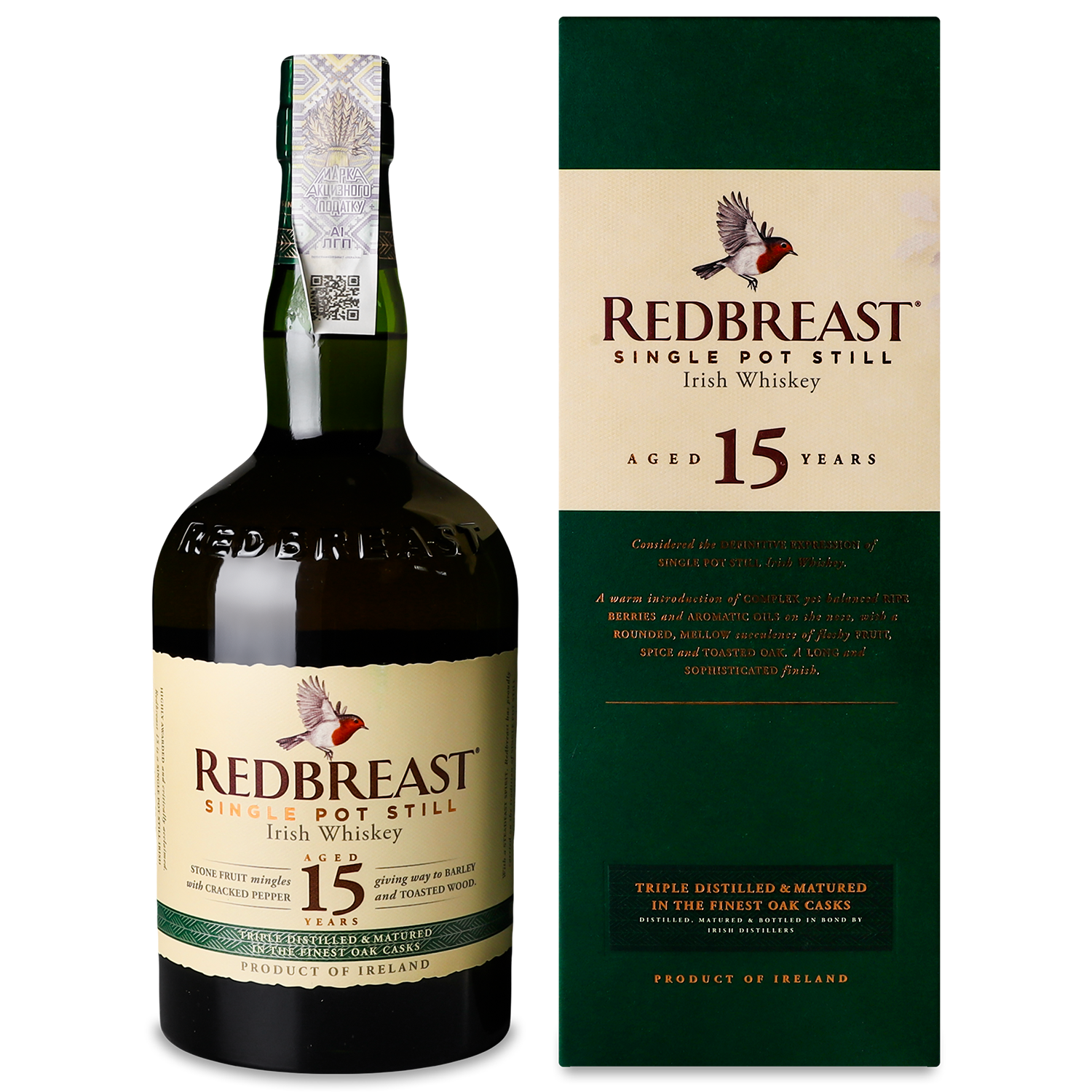 Виски Redbreast Irish Single Pot Still 15 yo 46% 0.7 л - фото 1