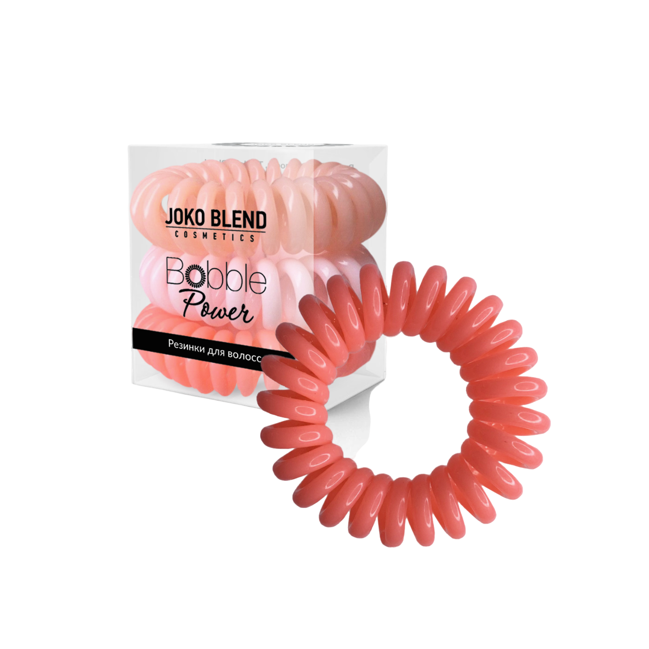 Набор резинок для волос Joko Blend Power Bobble Light Pink Mix, коралловый, 3 шт. - фото 1