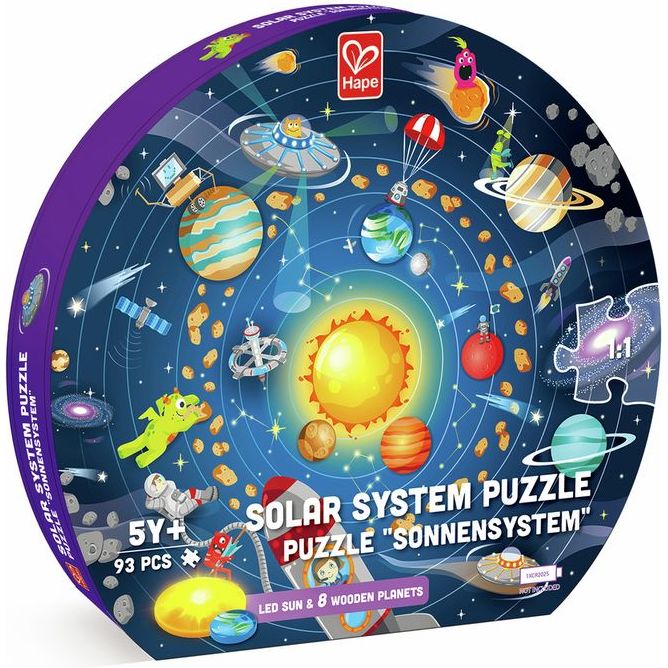 Пазл Hape Сонячна система з підсвіткою Сонця 93 елементи (E1625) - фото 11