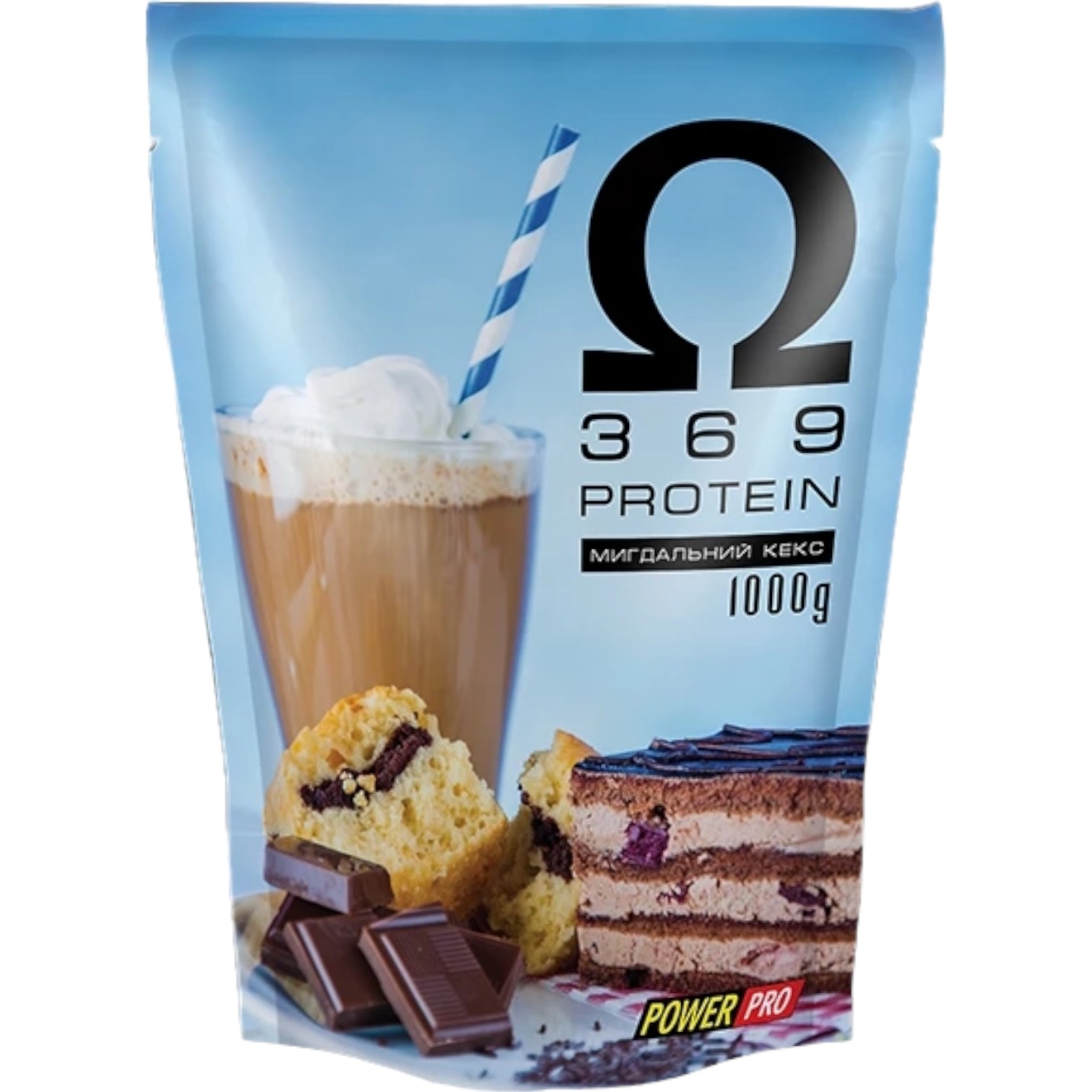 Білкова добавка Power Pro Protein Omega 3-6-9 мигдальний кекс 1 кг - фото 1