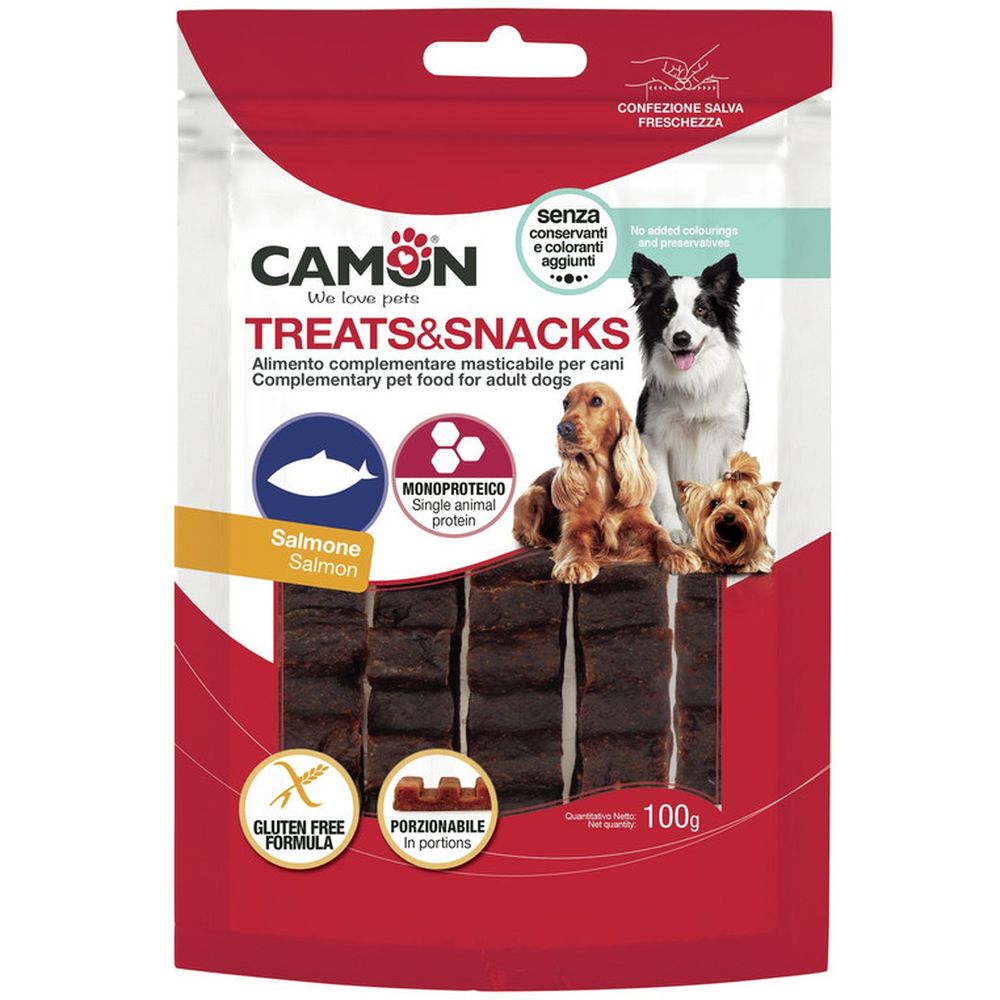 Ласощі для собак Camon Treats & Snacks Батончик з лососем, 100 г - фото 1