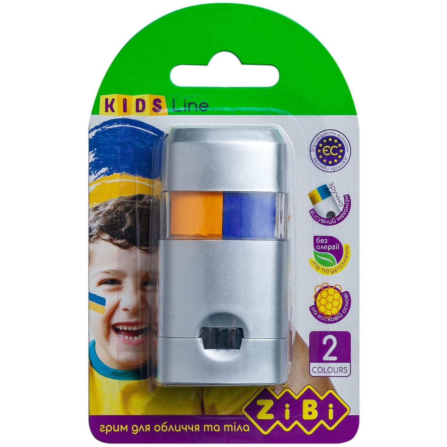 Грим для обличчя і тіла ZiBi Kids Патріот з висувним механізмом 2 кольори 30 г (ZB.6568) - фото 2