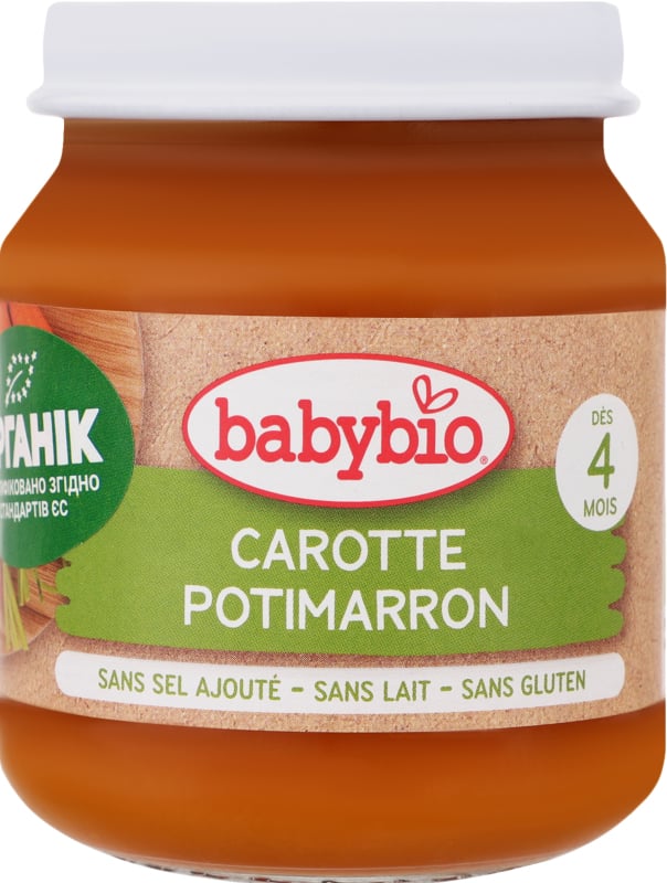 Пюре органічне Babybio з моркви та китайського гарбуза, 130 г - фото 1