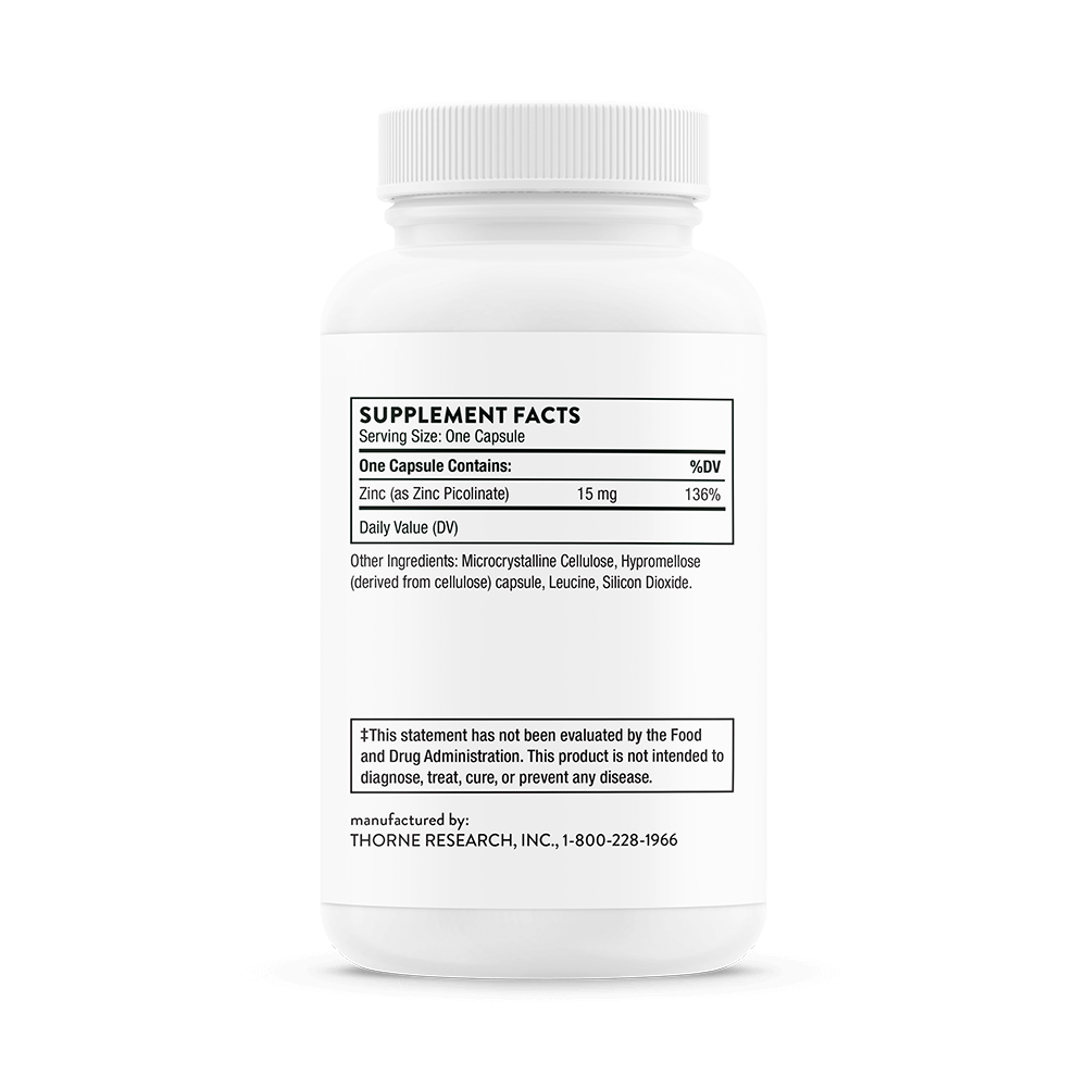 Пиколинат цинка усиленный Thorne Research Zinc Picolinate 30 мг 180 капсул - фото 5