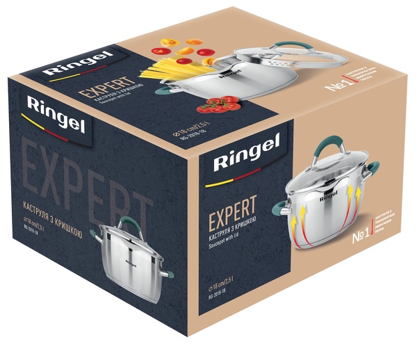 Кастрюля Ringel Expert, с крышкой, 18 см, 2,5 л (RG 2018-18) - фото 4