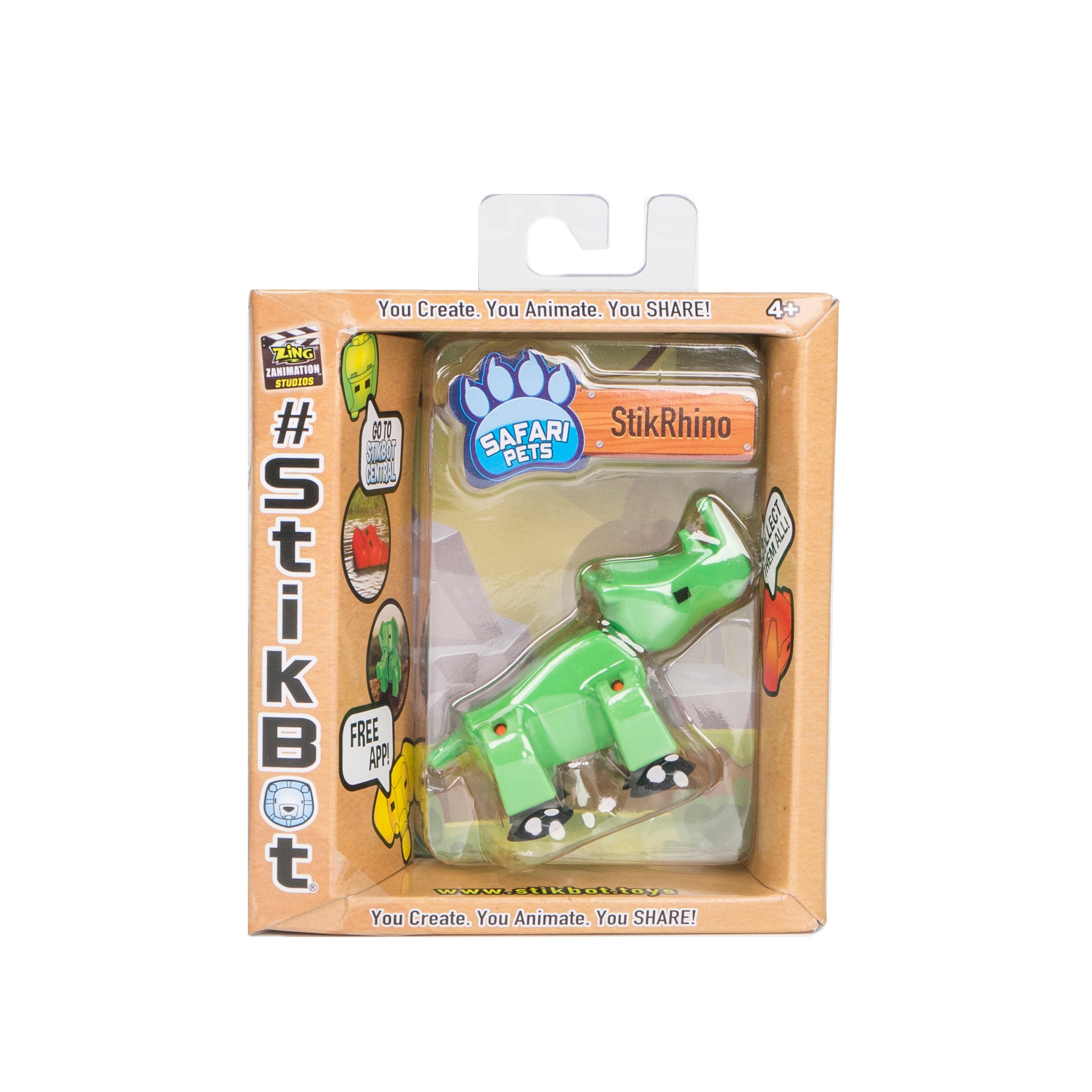 Фигурка Stikbot Safari Pets Носорог, для анимационного творчества (TST622SF) - фото 2