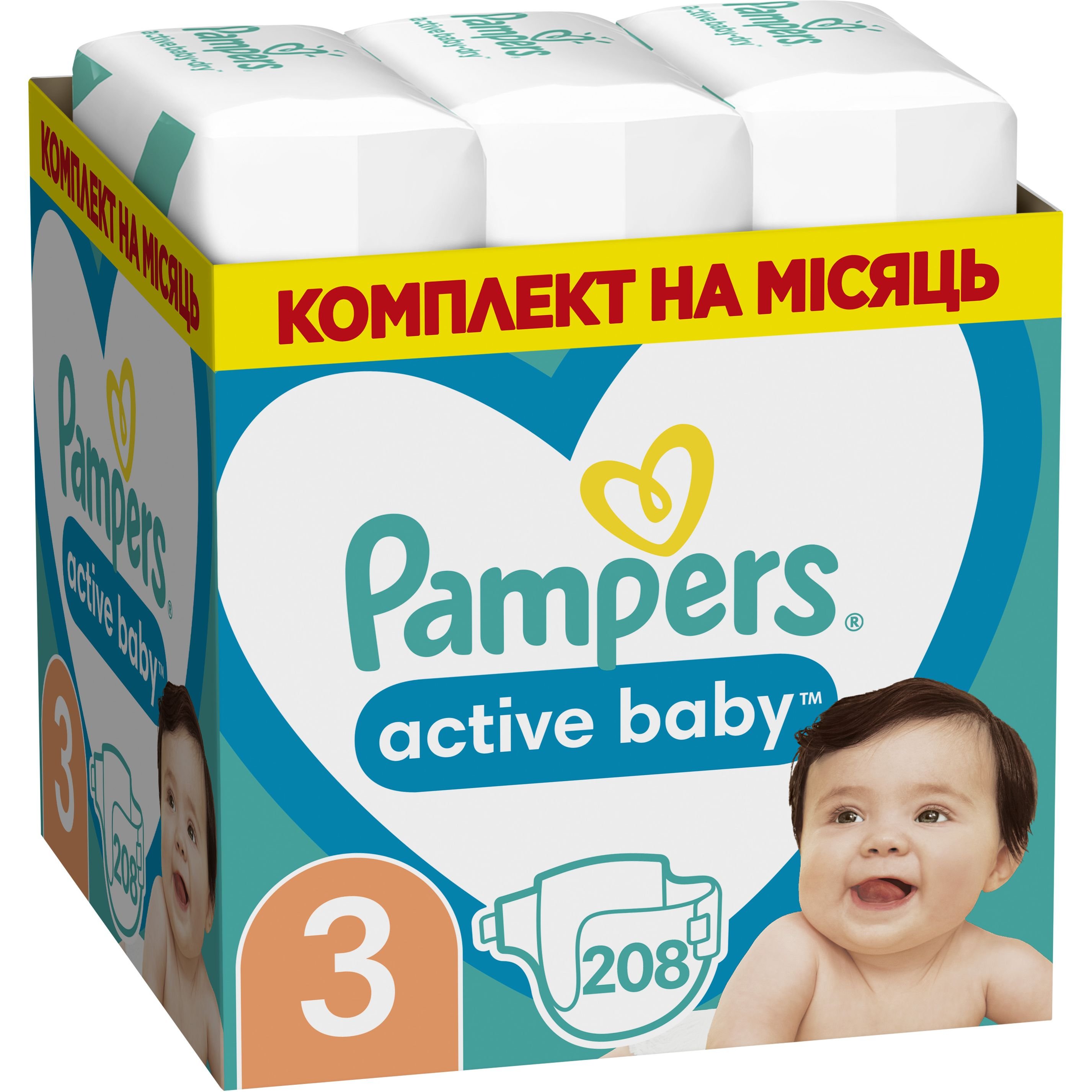 Подгузники Pampers Active Baby 3 (6-10 кг) 208 шт. - фото 1