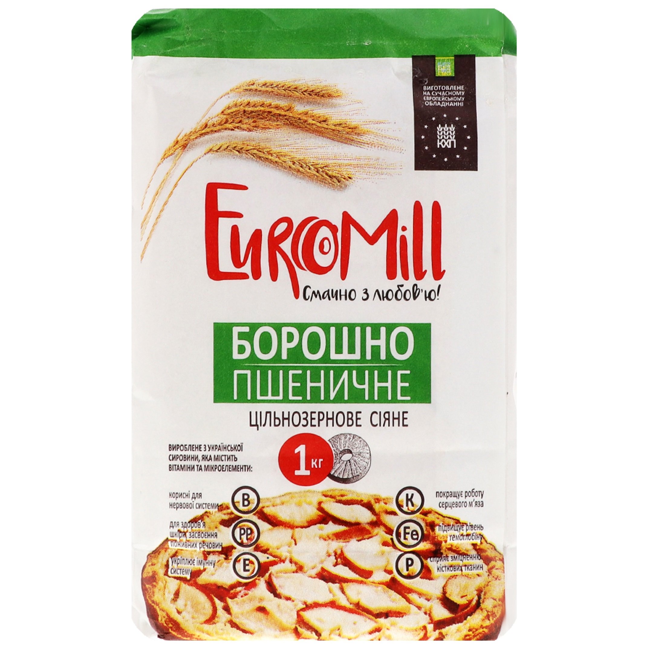 Мука пшеничная EuroMill цельнозерновая 1 кг (876646) - фото 1