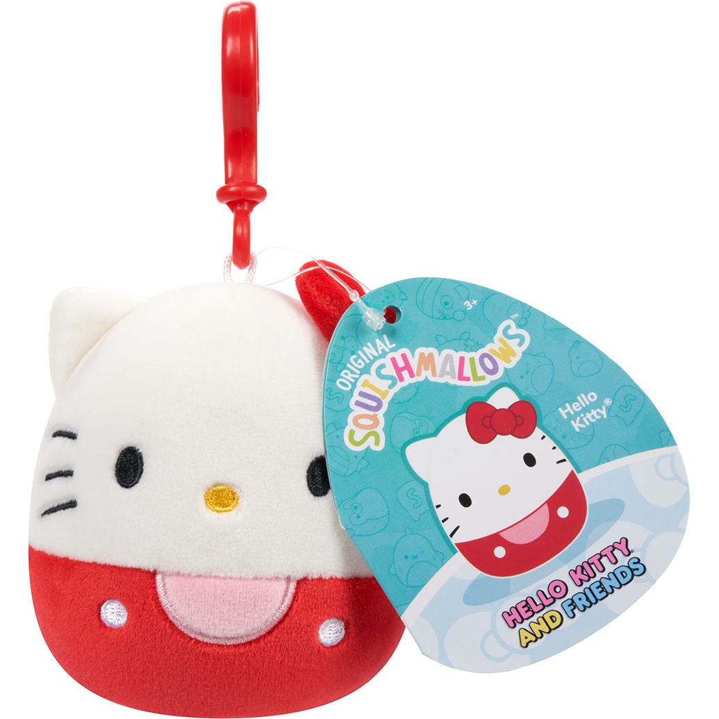 Мягкая игрушка Squishmallows Hello Kitty на клипсе Hello Kitty 9 см (SQSN00269-Ph20) - фото 3