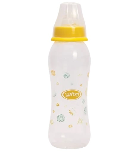 Пляшечка для годування Lindo, вигнута, 250 мл, жовтий (Li 145 жел) - фото 1