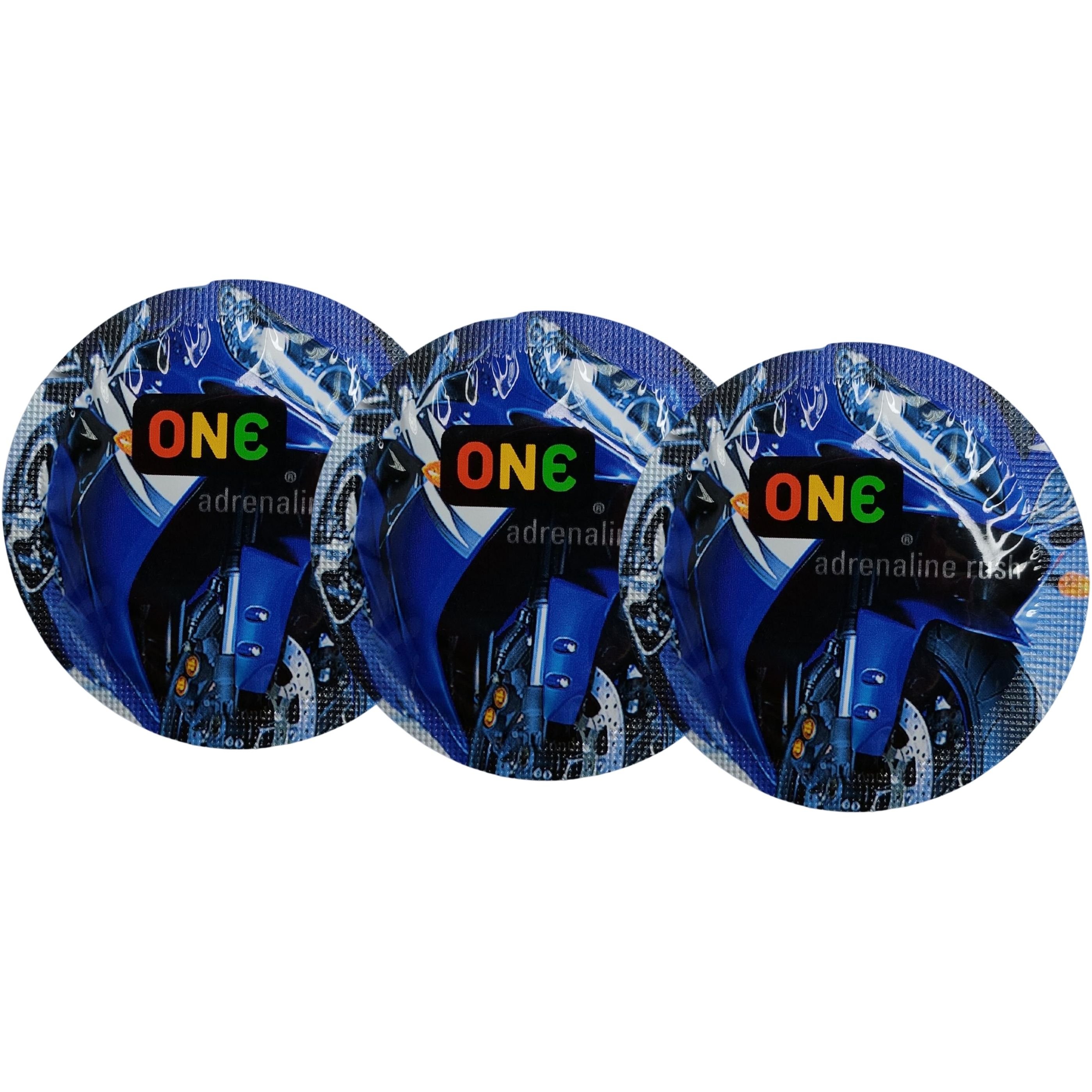 Презервативы One Color Sensation Adrenaline Rush синие 3 шт. (ROZ6400230338) - фото 1