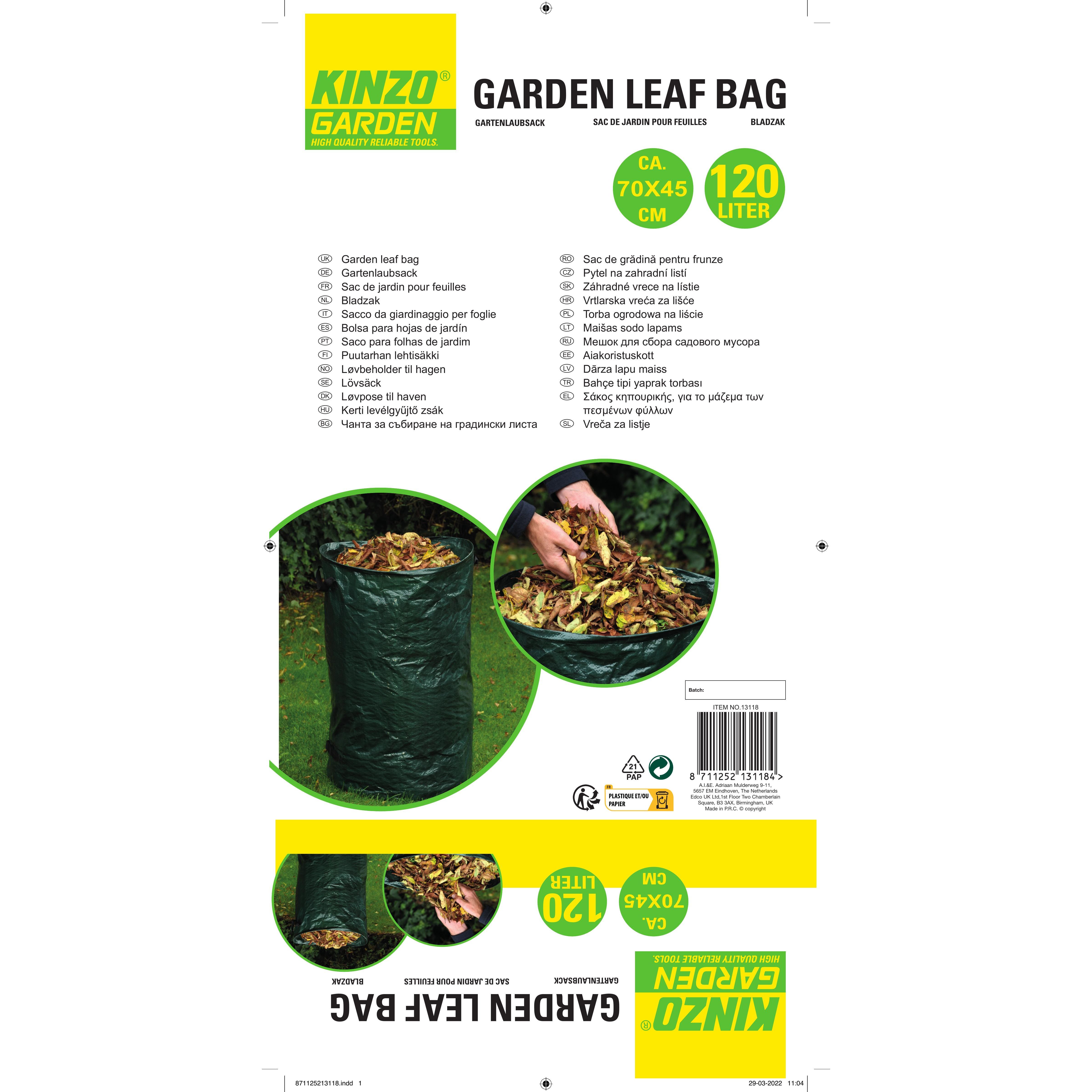 Мешок-сумка для листьев Kinzo Garden 120 л 70х45 см - фото 4