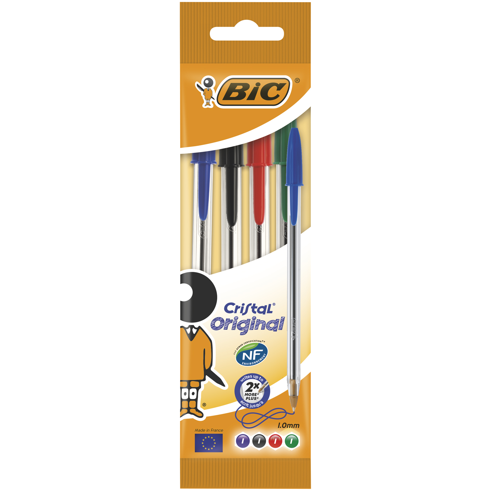 Ручка шариковая BIC Cristal Original, 0,32 мм, 4 цвета 4 шт. (8308621) - фото 1