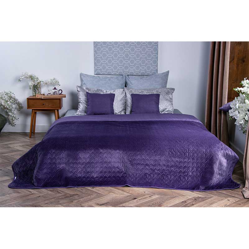 Декоративное покрывало Руно VeLour Violet, 220x180 см, фиолетовый (340.55_Violet) - фото 3
