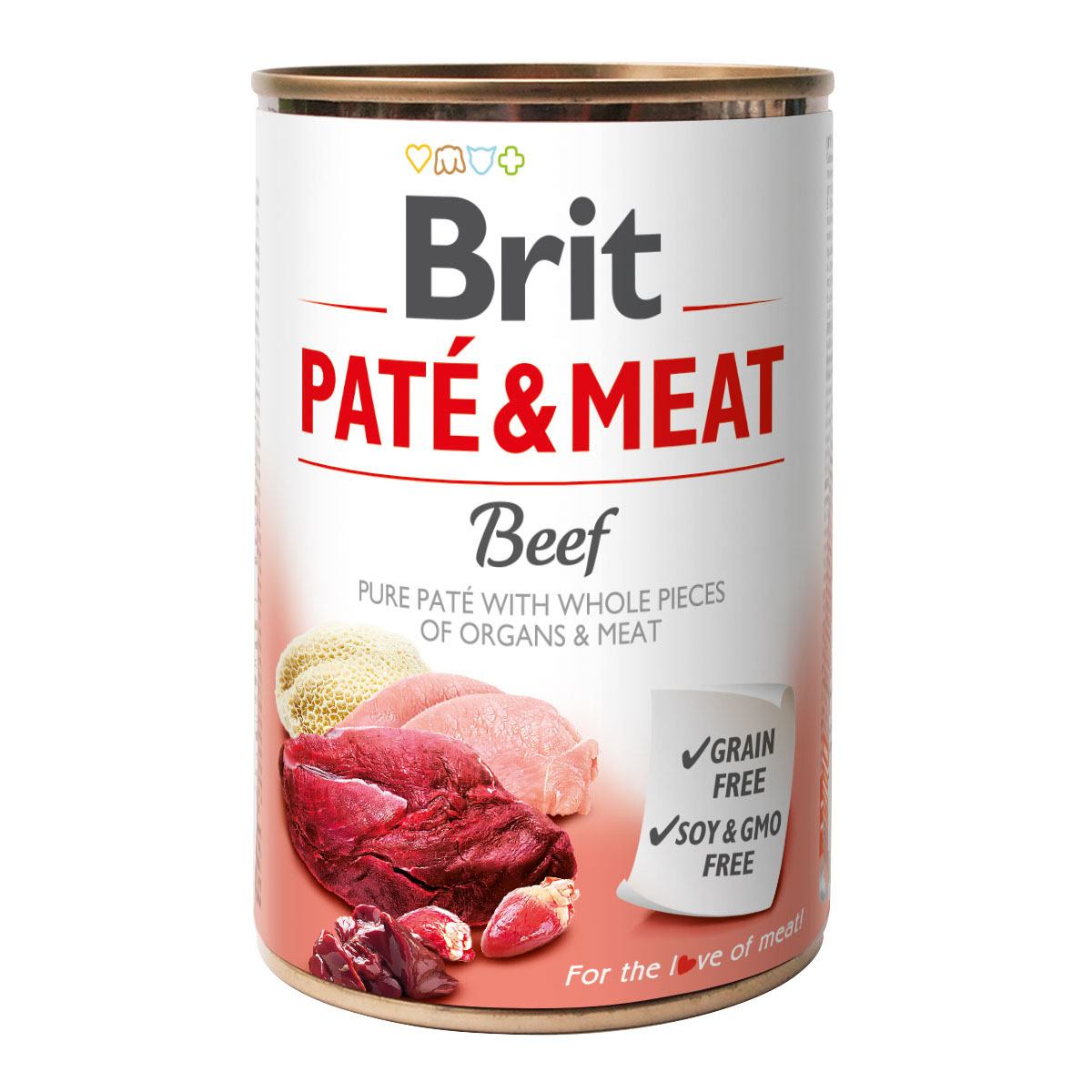Влажный корм для собак Brit Paté&Meat Beef, с говядиной и индейкой, 400 г - фото 1