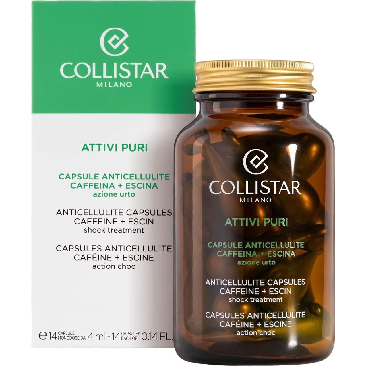 Антицелюлітні капсули Collistar Anticellulite Capsules Caffeine+Escin 56 мл (14х4 мл) - фото 2