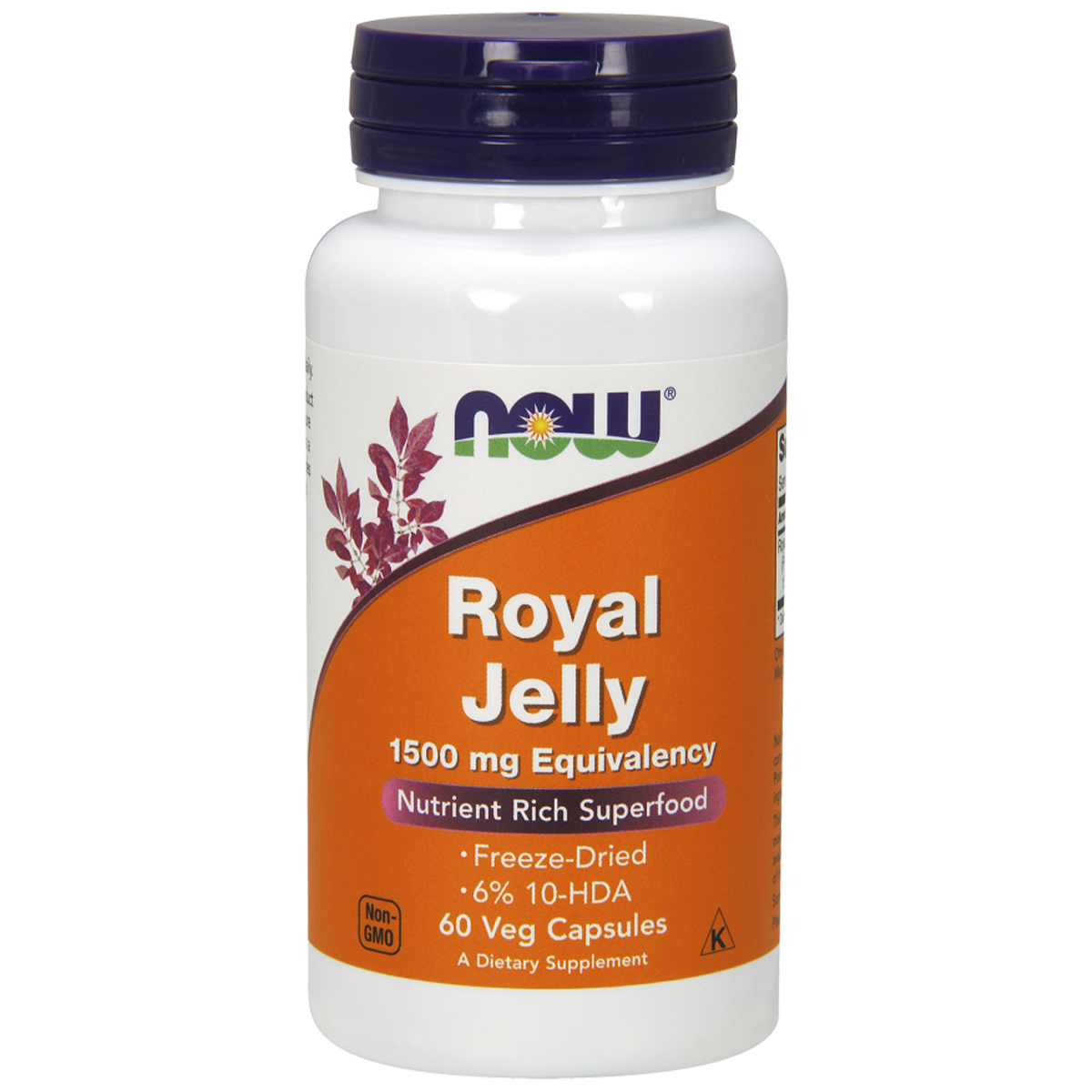 Маточне молочко Now Foods Royal Jelly 1500 мг 60 вегетаріанських капсул - фото 1