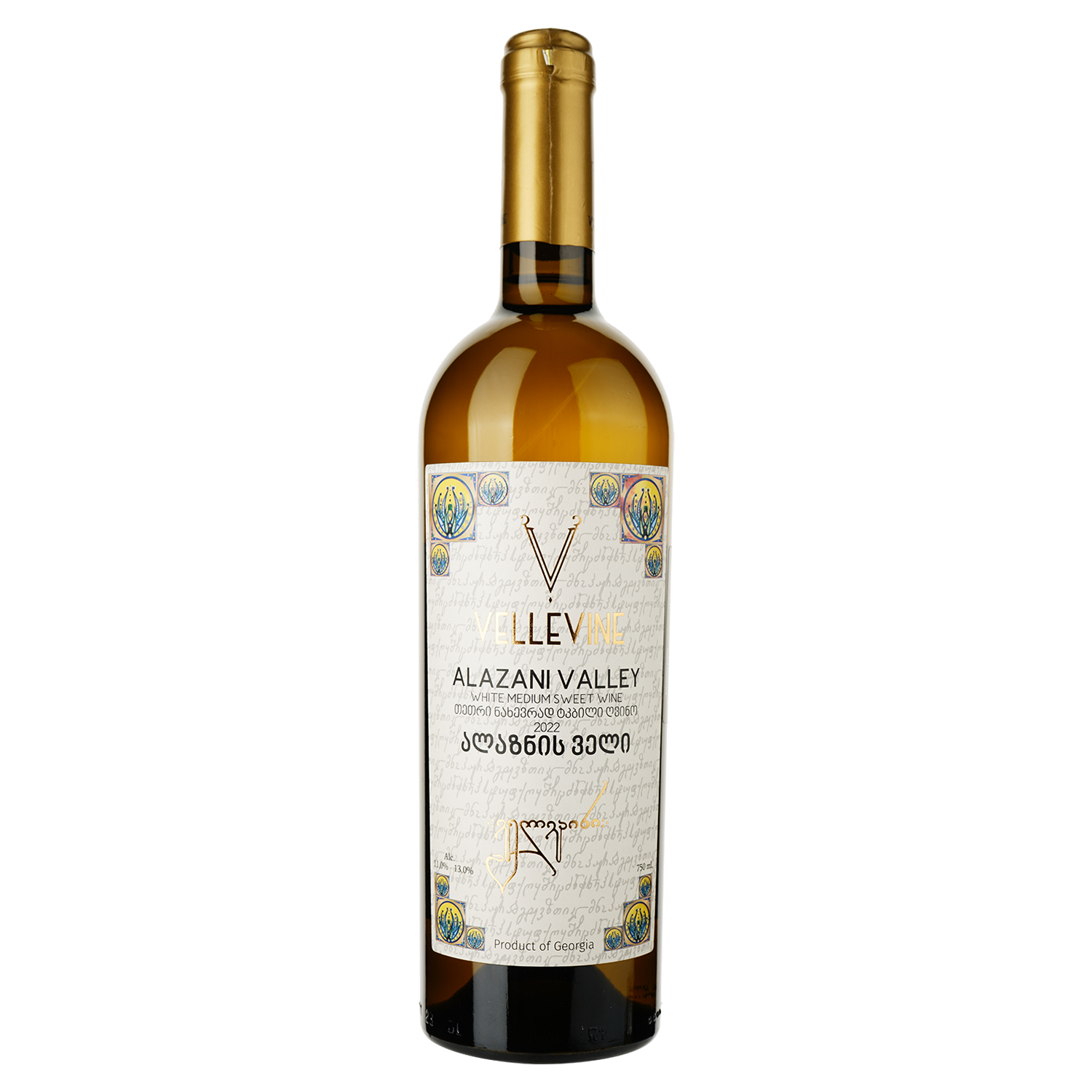Вино Vellevine Alazani Valley біле напівсолодке 0.75 л - фото 1