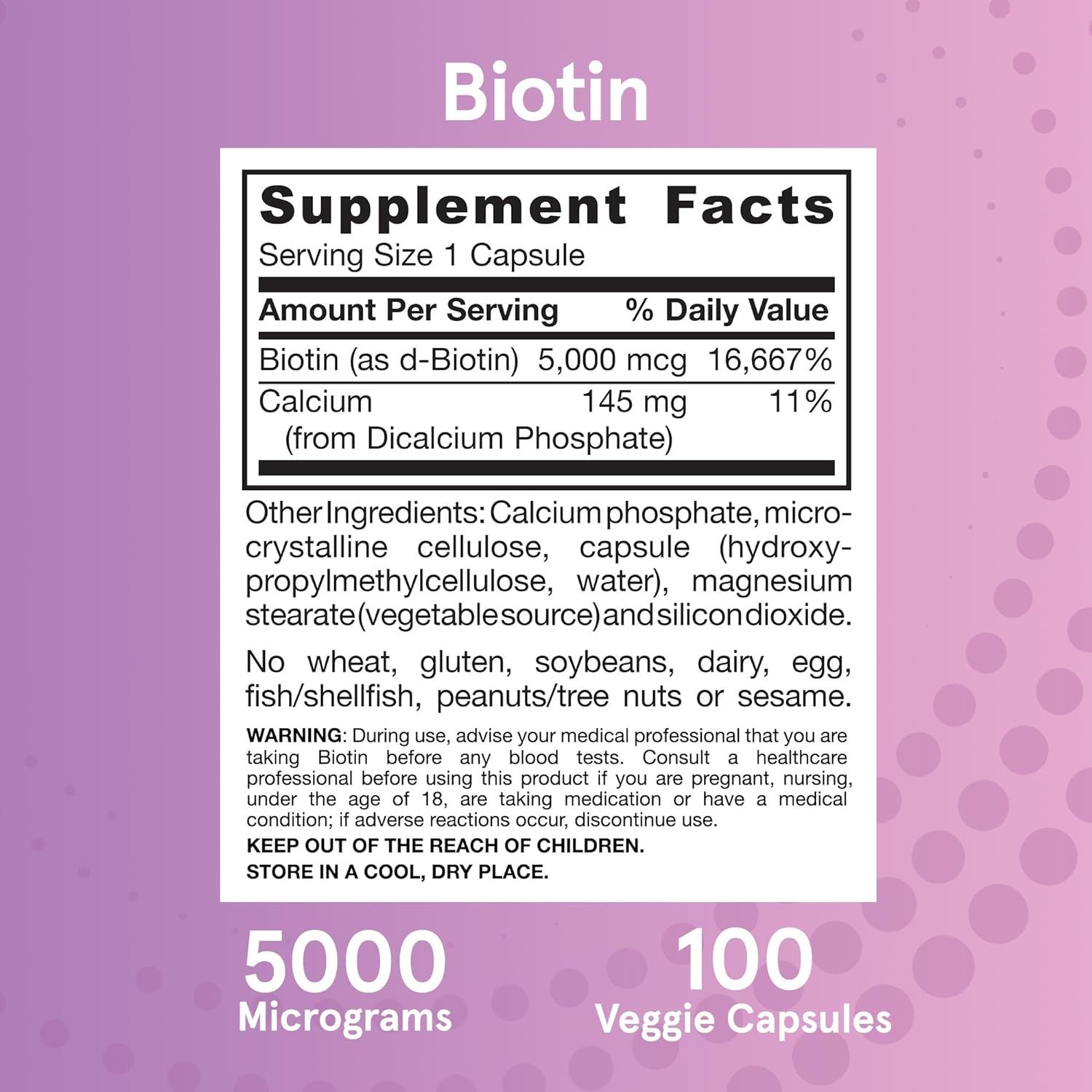 Біотин Jarrow Formulas Biotin 5000 мкг 100 капсул - фото 8