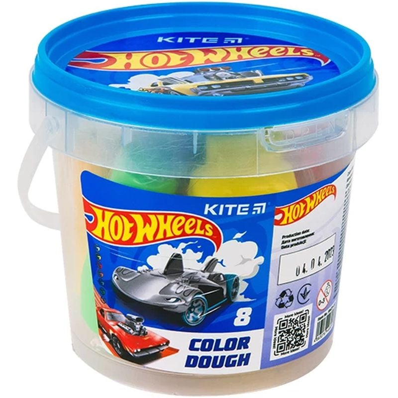 Набір для ліпки Kite Hot Wheels кольоровий 8 х 20 г, 2 формочки та стек (HW23-137) - фото 1