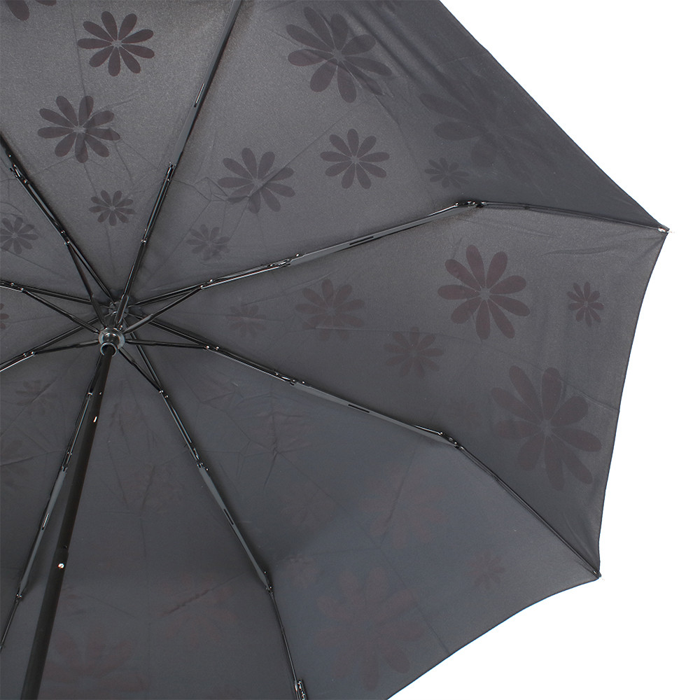 Жіноча складана парасолька механічна H.DUE.O 98 см чорна - фото 3