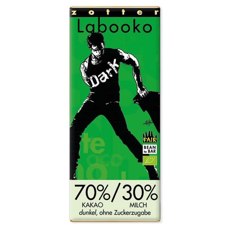 Шоколад молочний Zotter Labooko 70%/30% Cacao Milk Bar Dark Style органічний 70 г (2 шт. х 35 г) - фото 1