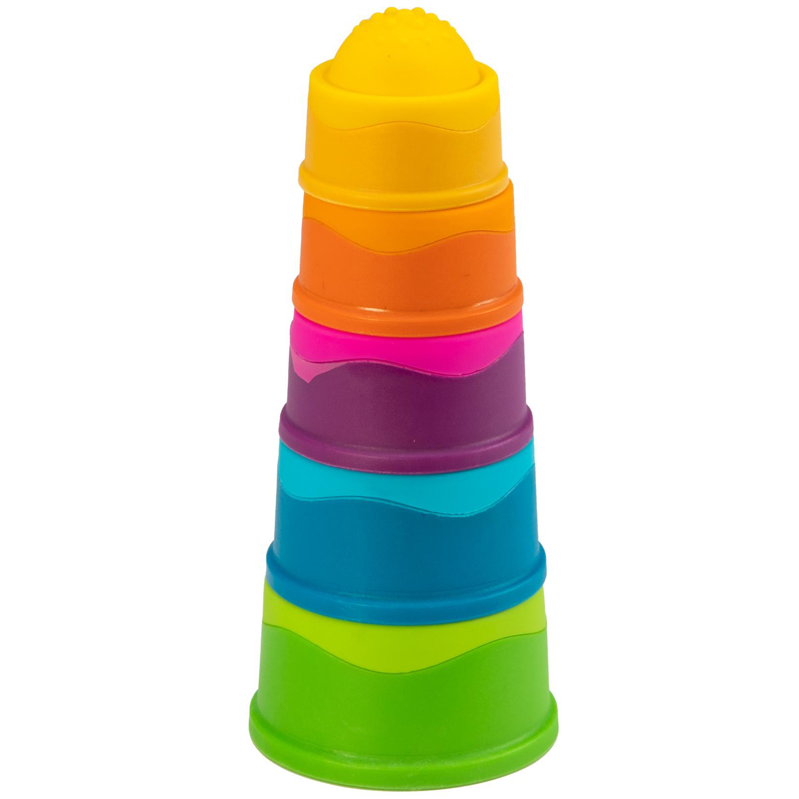 Пірамідка тактильна Fat Brain Toys dimpl stack Чашки (F293ML) - фото 1