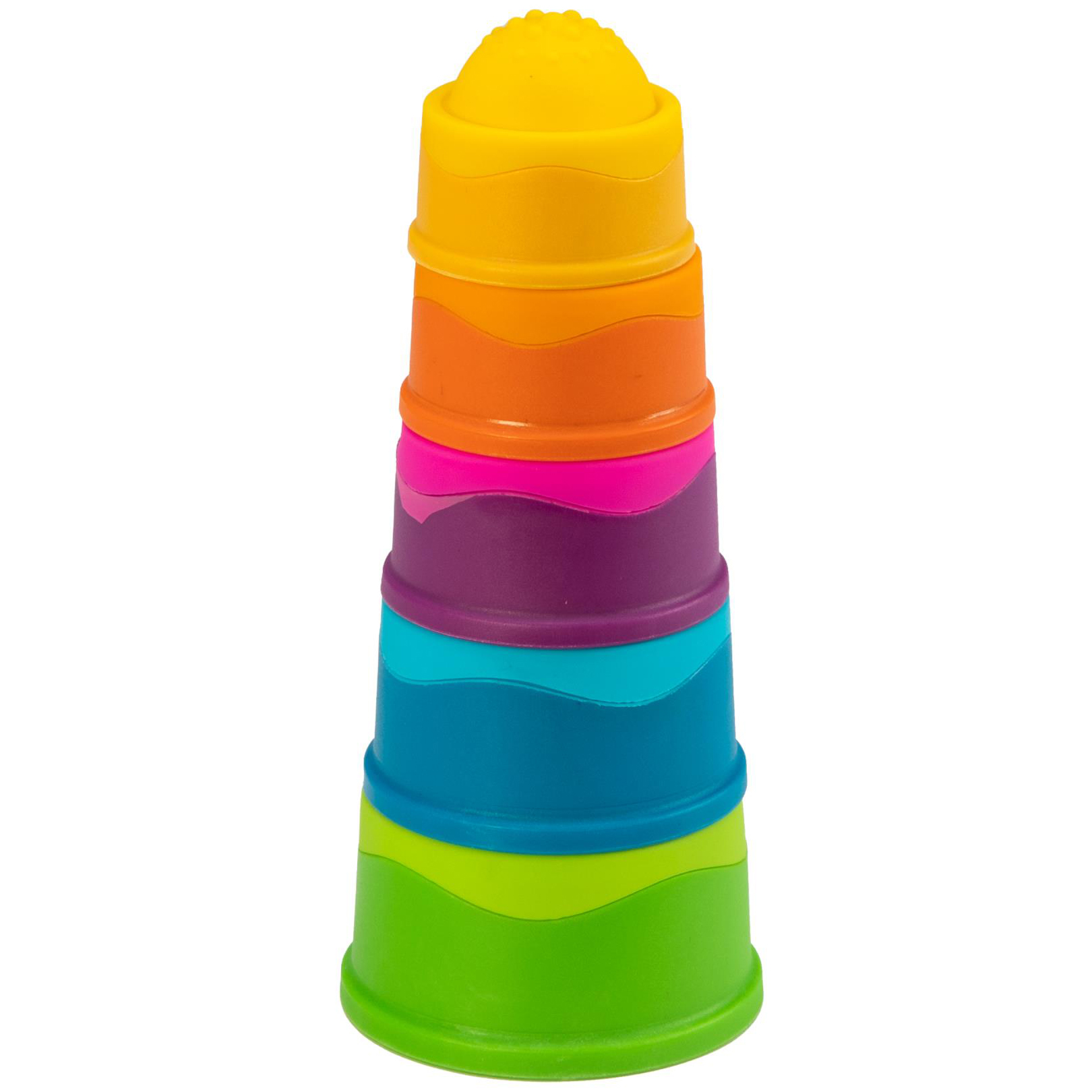 Пирамидка тактильная Fat Brain Toys dimpl stack Чашки (F293ML) - фото 1