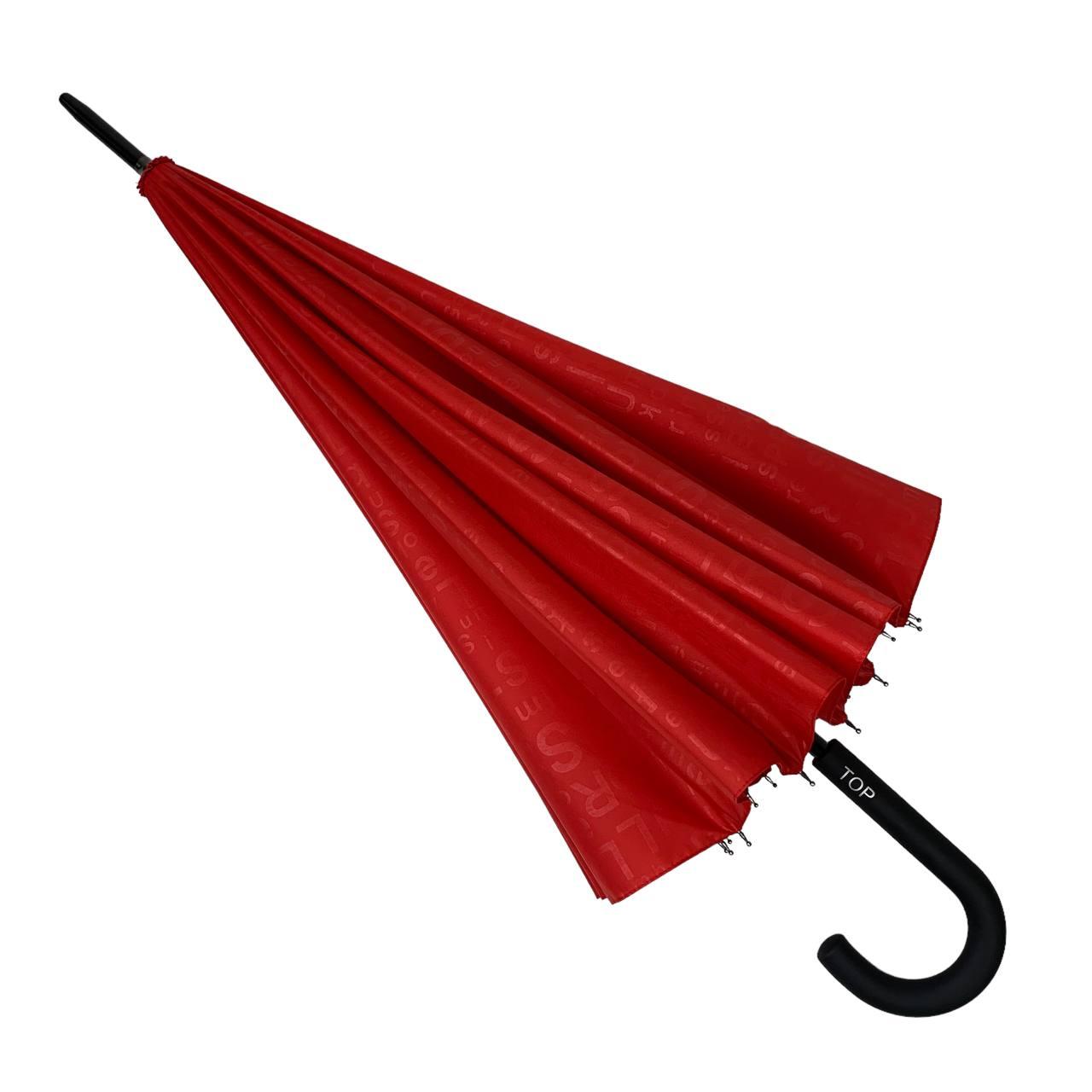 Женский зонт-трость полуавтомат Toprain 100 см красный - фото 4