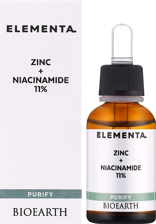 Сироватка для обличчя Bioearth Elementa Purify Zinc + Niacinamide 11% 15 мл - фото 2