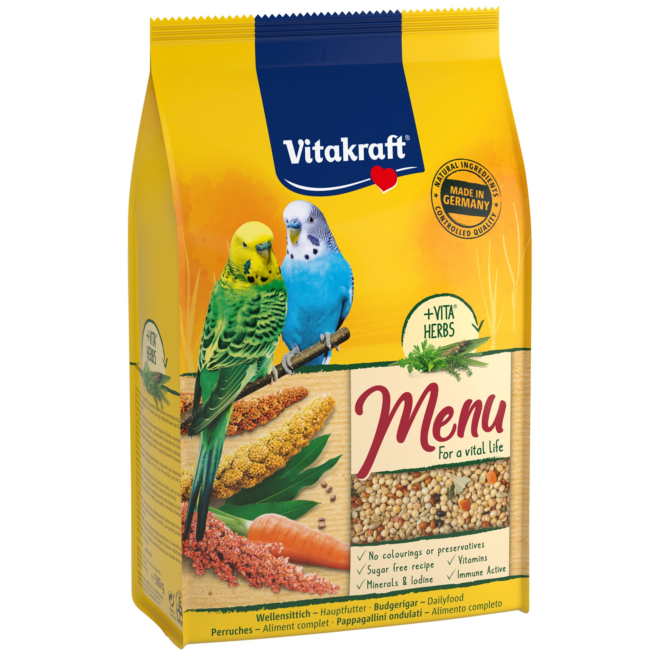 Photos - Bird Food Vitakraft Корм для хвилястих папуг  Premium Menu, 500 г  (21441)
