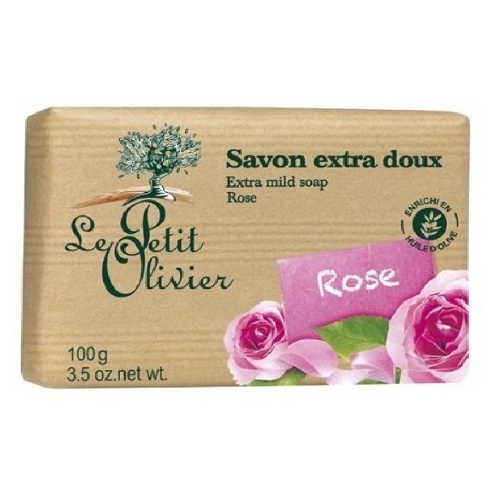Мило екстраніжне Le Petit Olivier 100% vegetal oils soap, троянда, 2х100 г (3549620005042) - фото 1