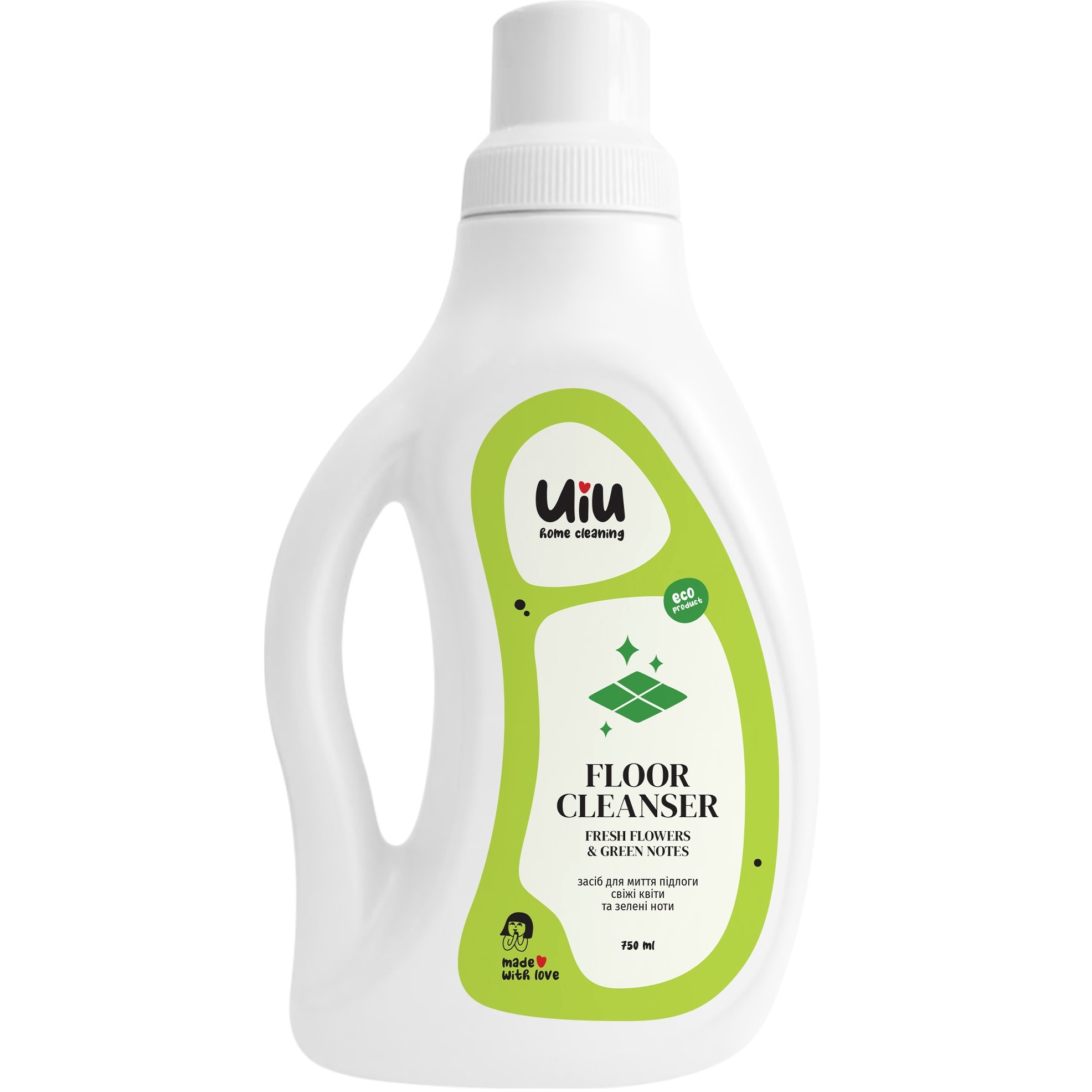 Средство для мытья пола UIU Свежие Цветы & Зеленые Ноты 0.75 л - фото 1