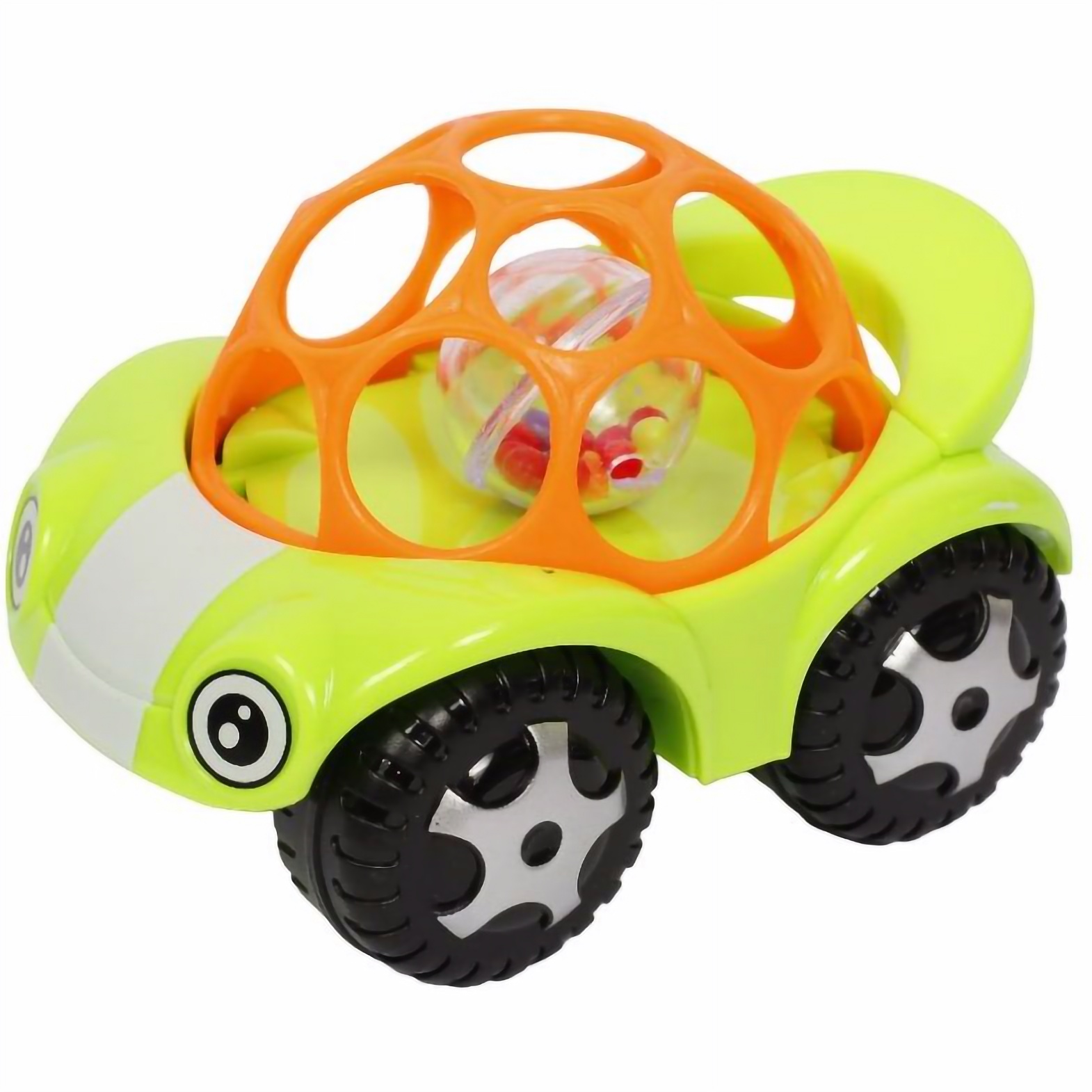 Игрушка-погремушка Lindo Машинка зеленая с оранжевым (Б 339 гол) - фото 1