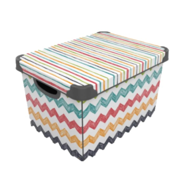 Коробка Qutu Colored Zigzag, пластик, 20 л (6835539) - фото 1