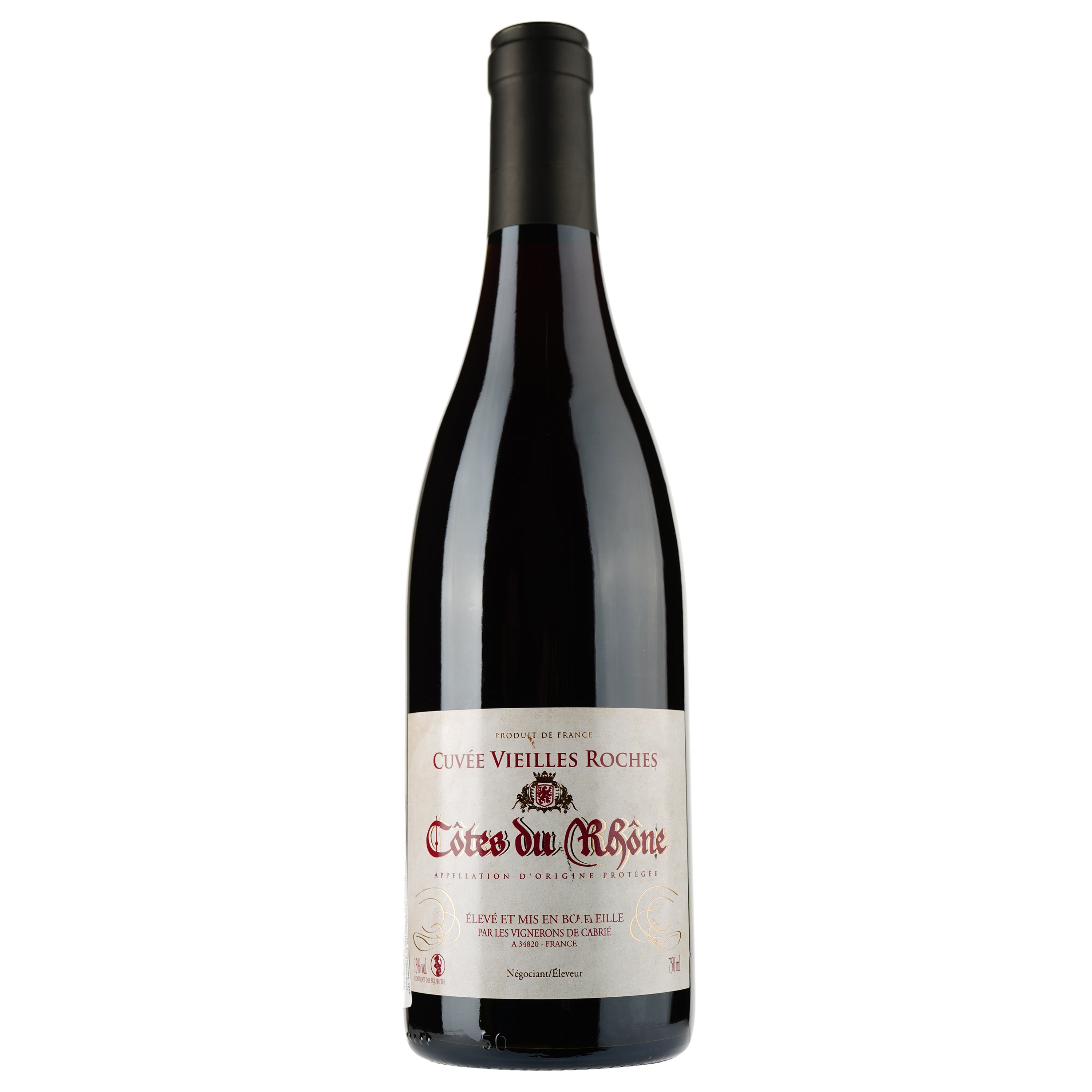 Вино Les Vieilles Roches Rouge AOP Cotes du Rhone, червоне, сухе, 0,75 л - фото 1