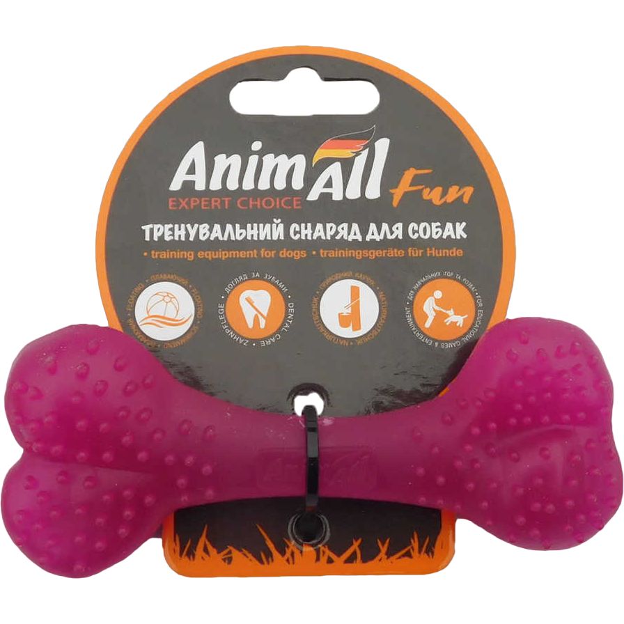 Игрушка для собак AnimAll Fun AGrizZzly Кость фиолетовая 12 см - фото 1