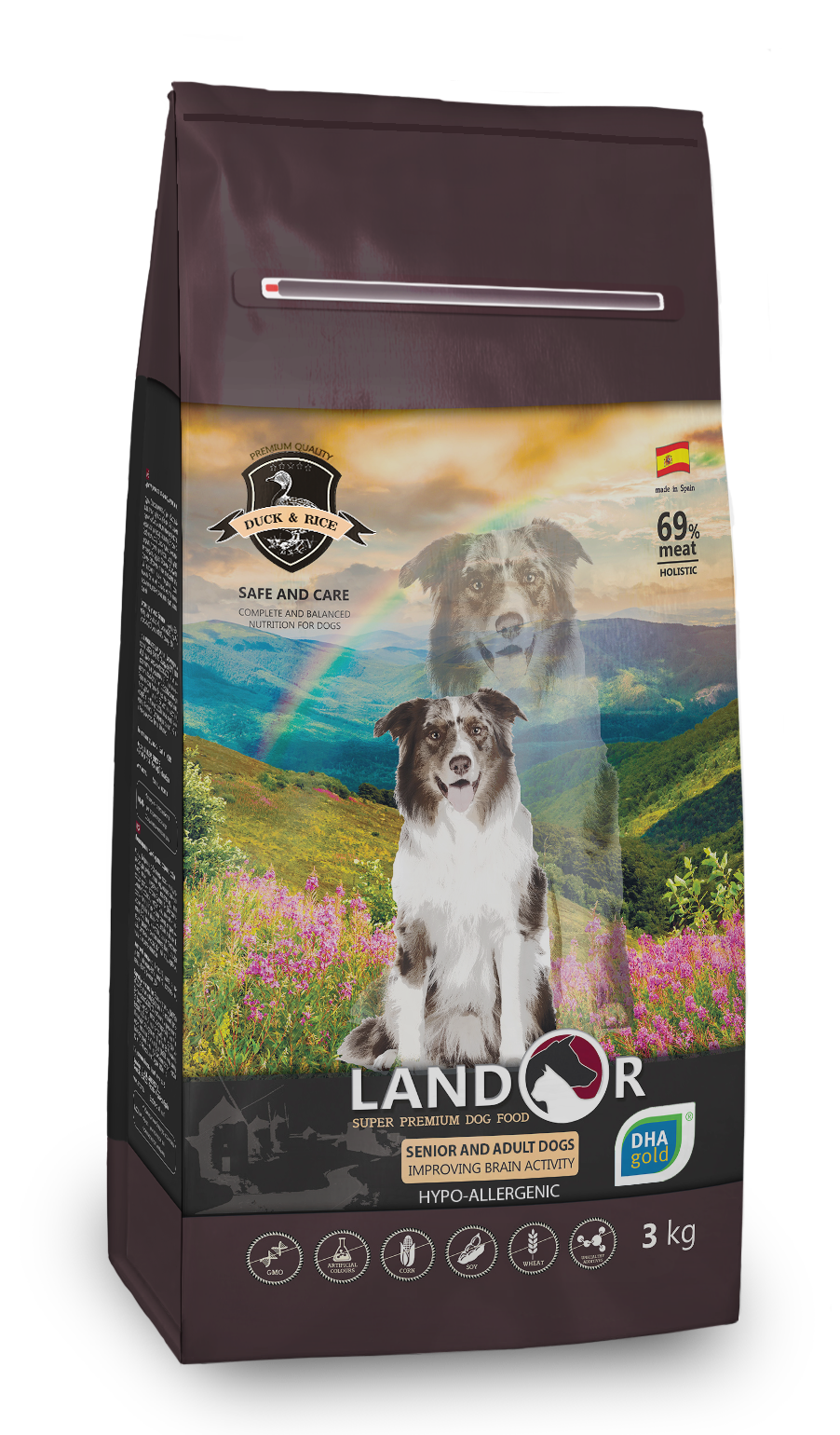 Сухий корм для собак Landor, качка з рисом, 3 кг - фото 1
