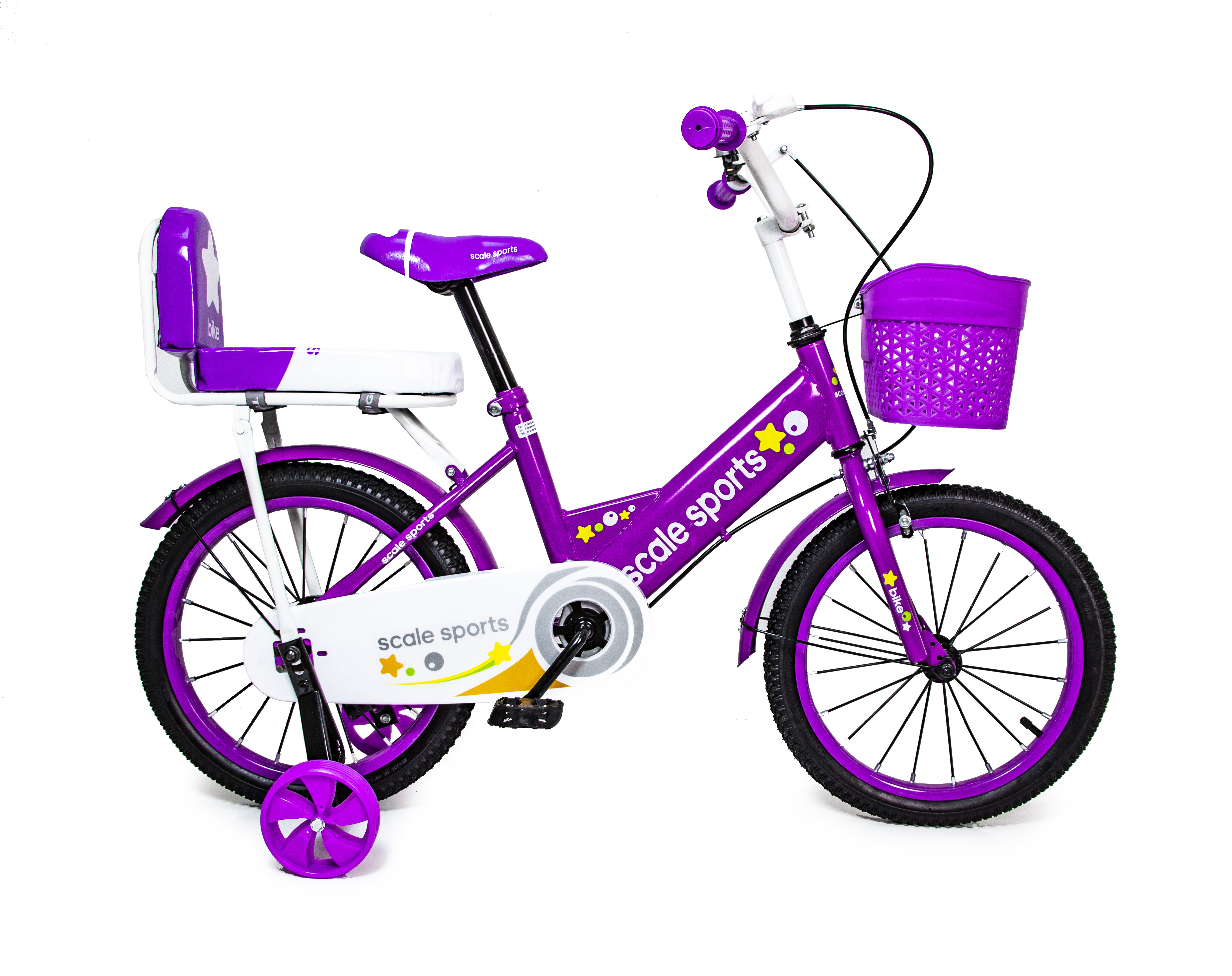 Велосипед детский Scale Sports 16 дюймов фиолетовый 231895 - фото 4