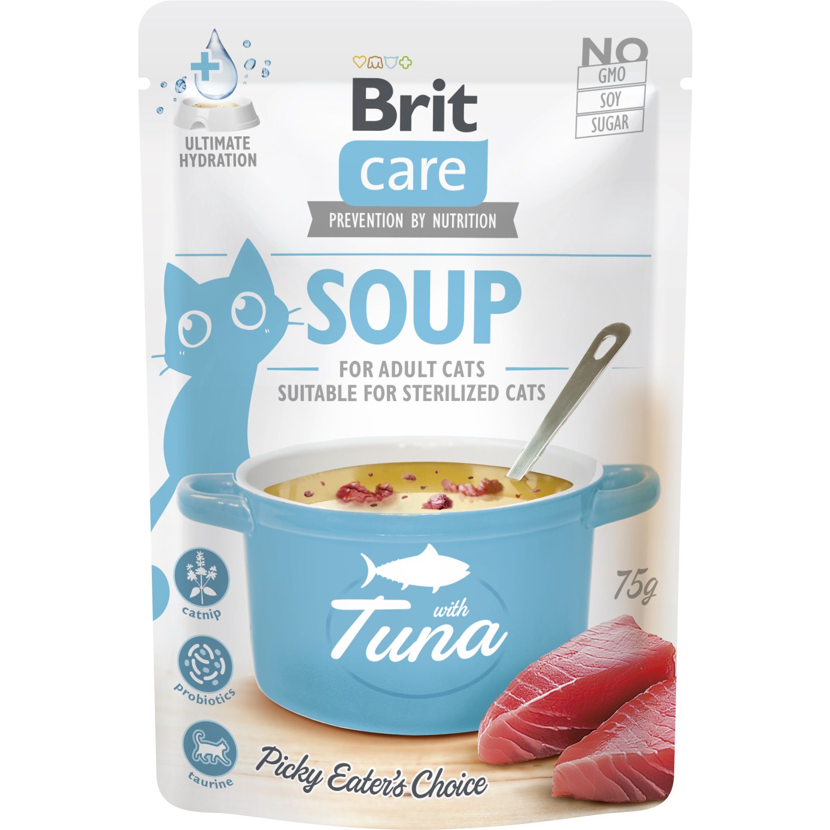 Влажный корм для кошек Brit Care Soup с тунцем 75 г - фото 1