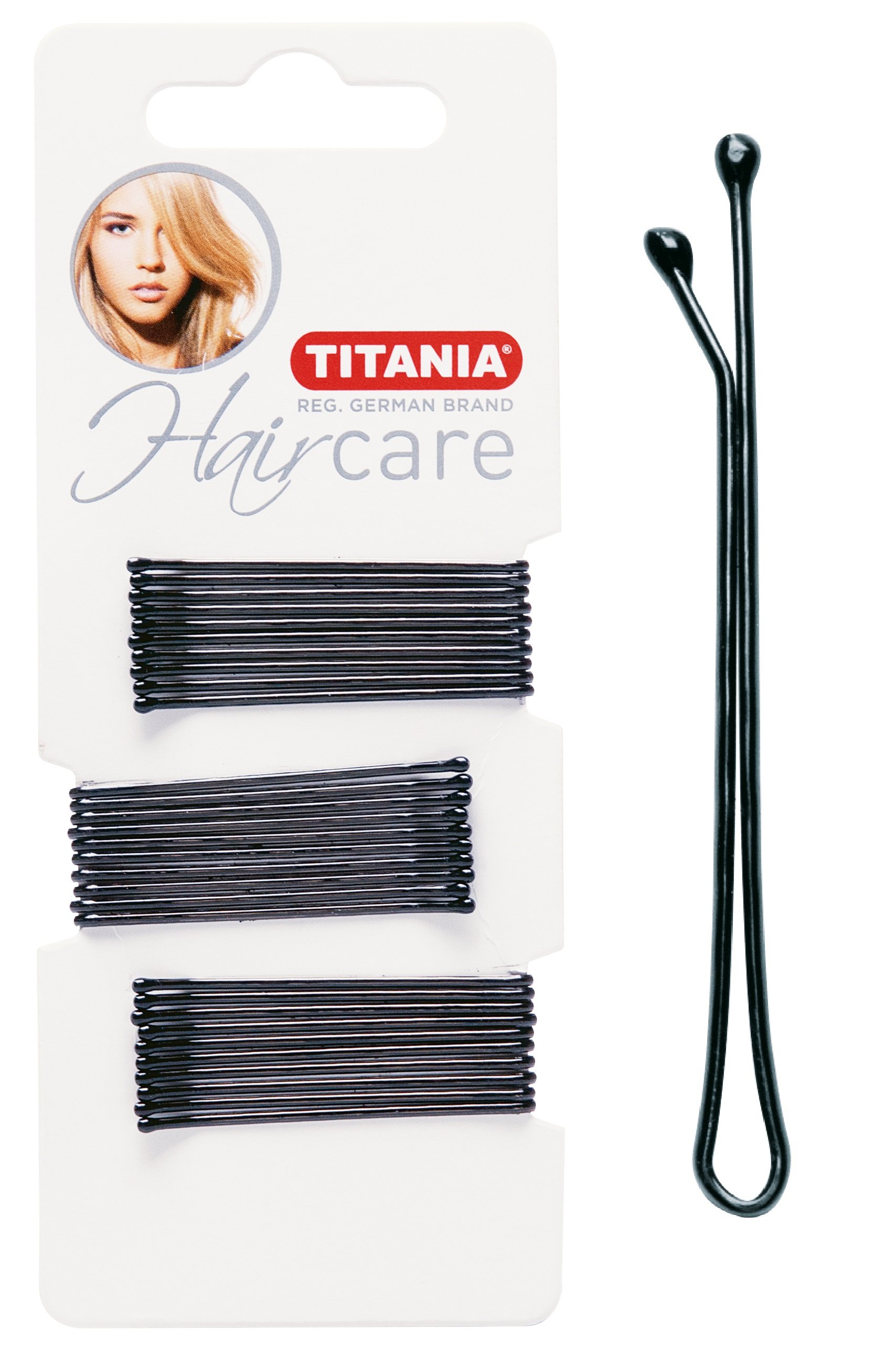 Невидимки для волос Titania, 5 см, черные, 30 шт. (8060/А) - фото 1