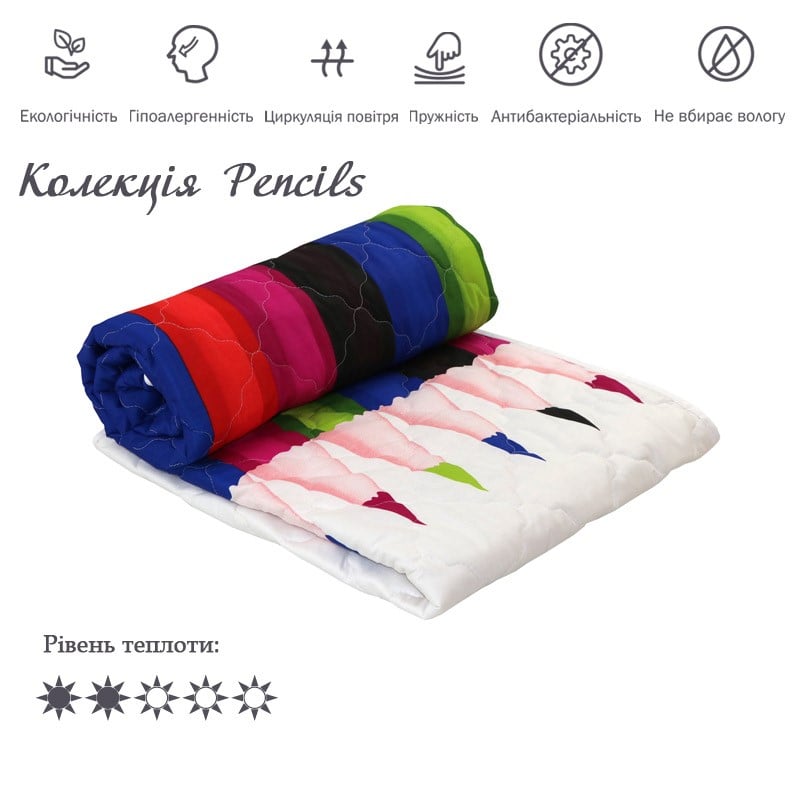 Одеяло силиконовое Руно, 205х155 см, разноцвет (317.137СЛК_Pencils) - фото 2